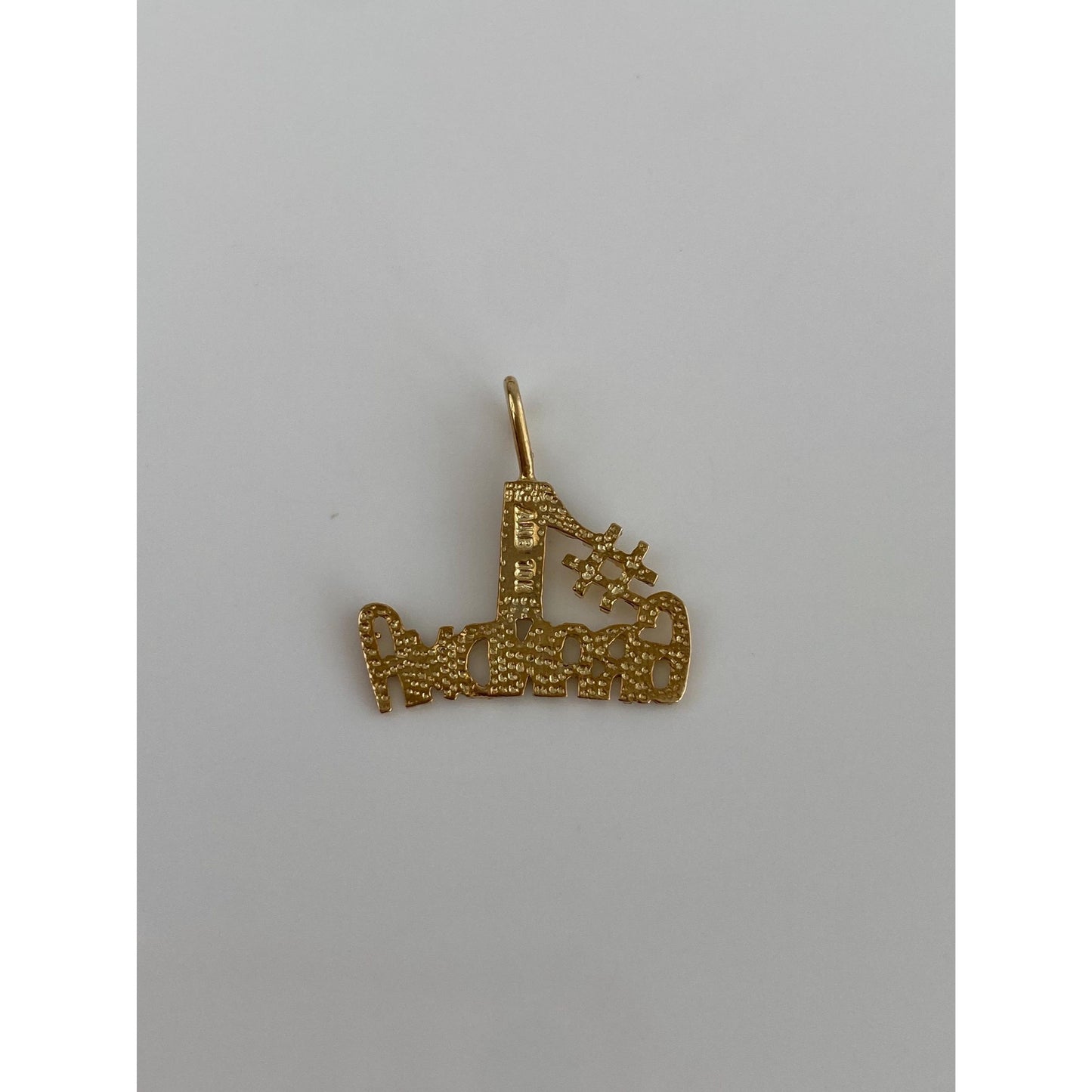 Vintage Solid 10k Yellow Gold Diamond Cut #1 Grandma Charm