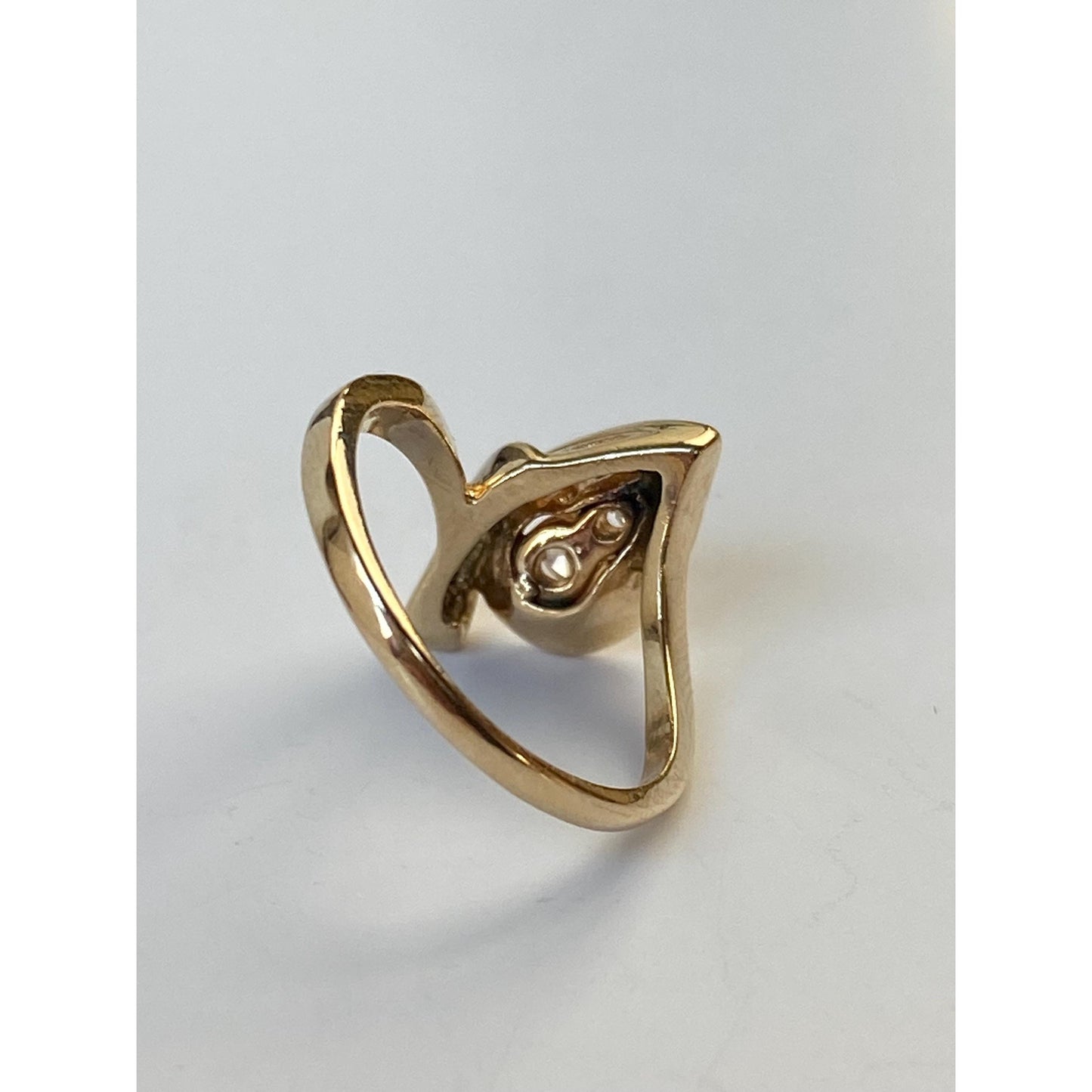 Vintage Solid 14k Yellow Gold Diamond Ring - Size 4