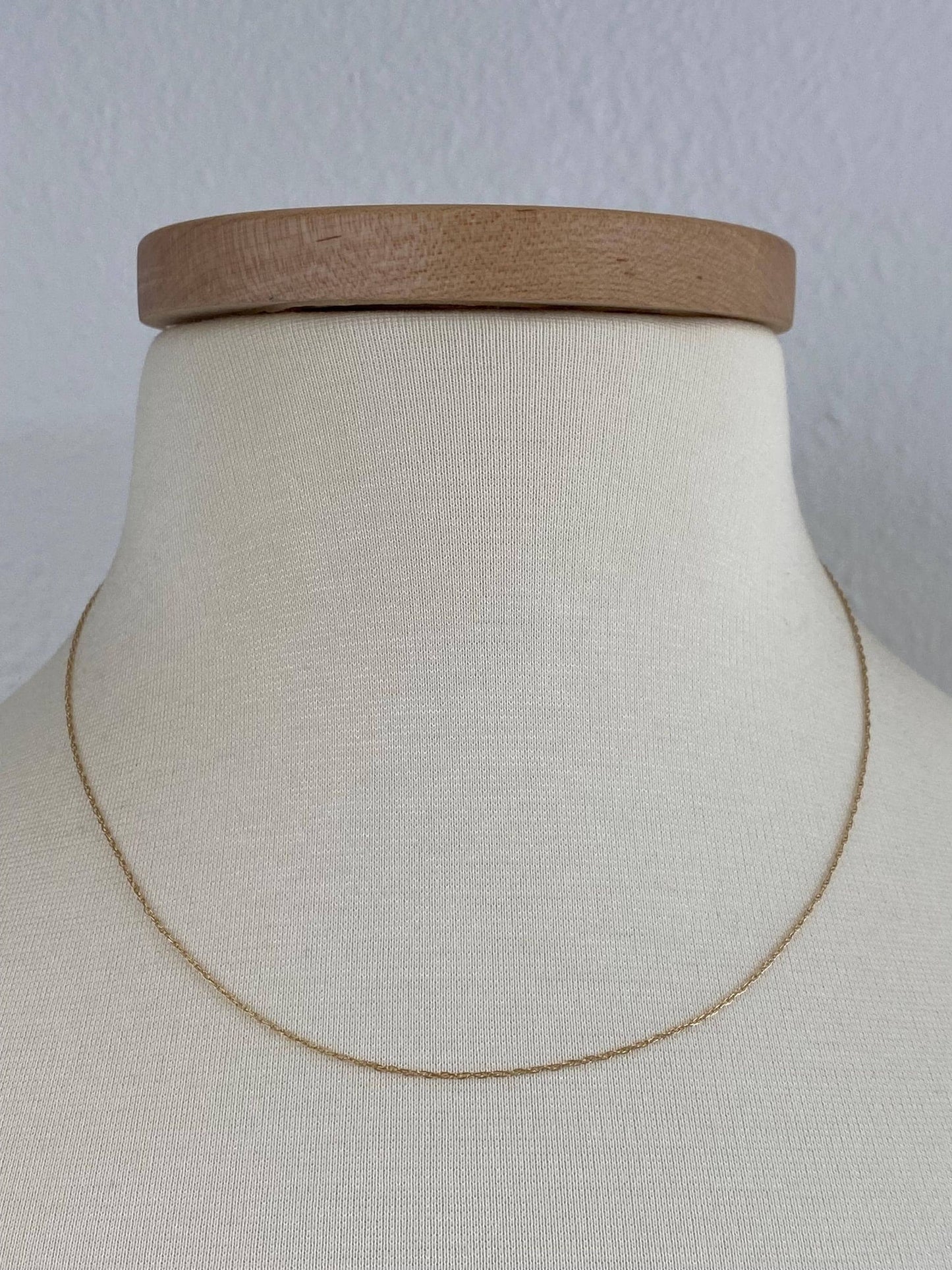 Vintage Solid 14k Yellow Gold Dainty Chain Necklace - 18 inches