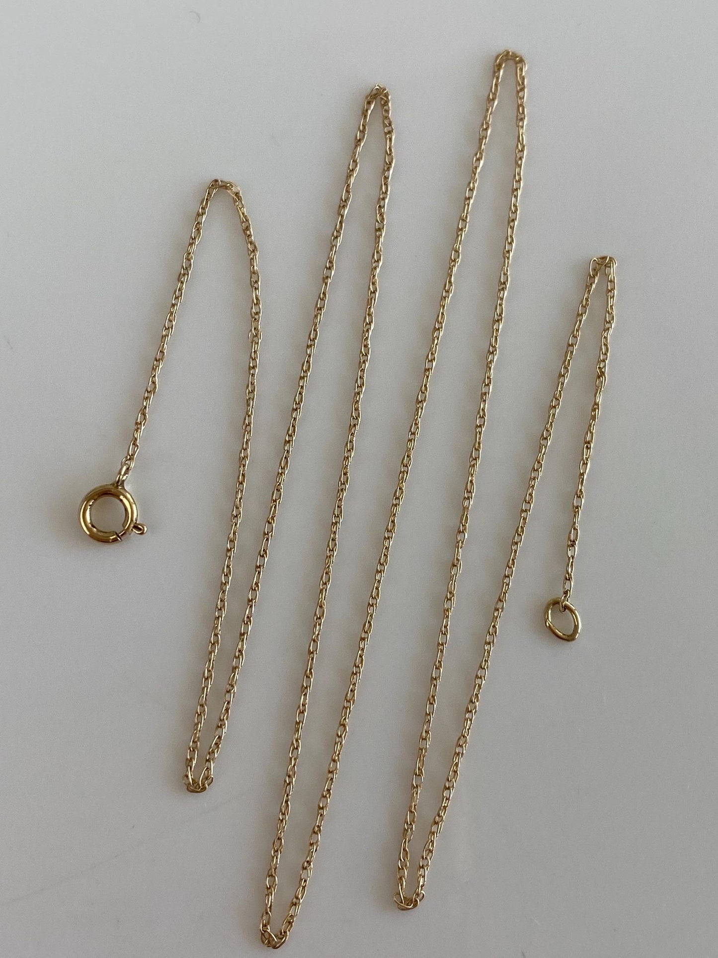 Vintage Solid 14k Yellow Gold Dainty Chain Necklace - 18 inches