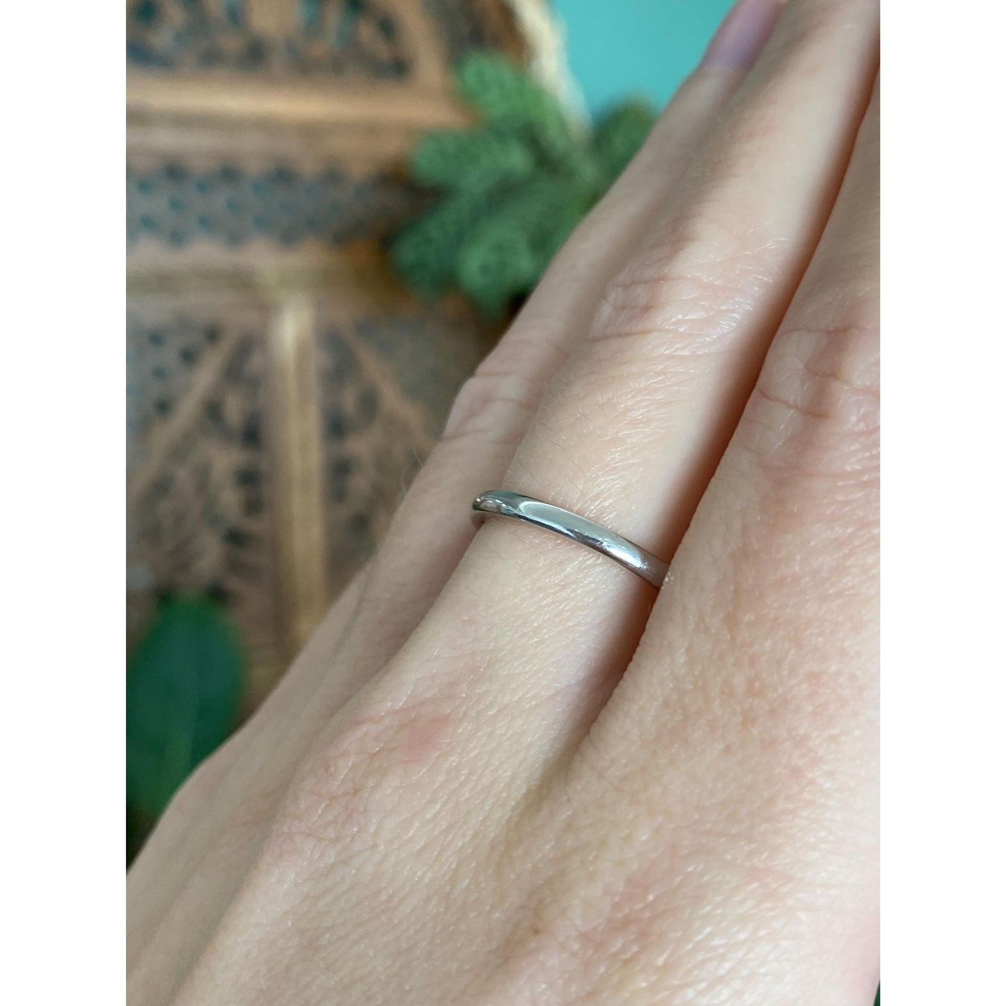 Tiffany & Co. Solid Platinum Ring Band - Size 7.25