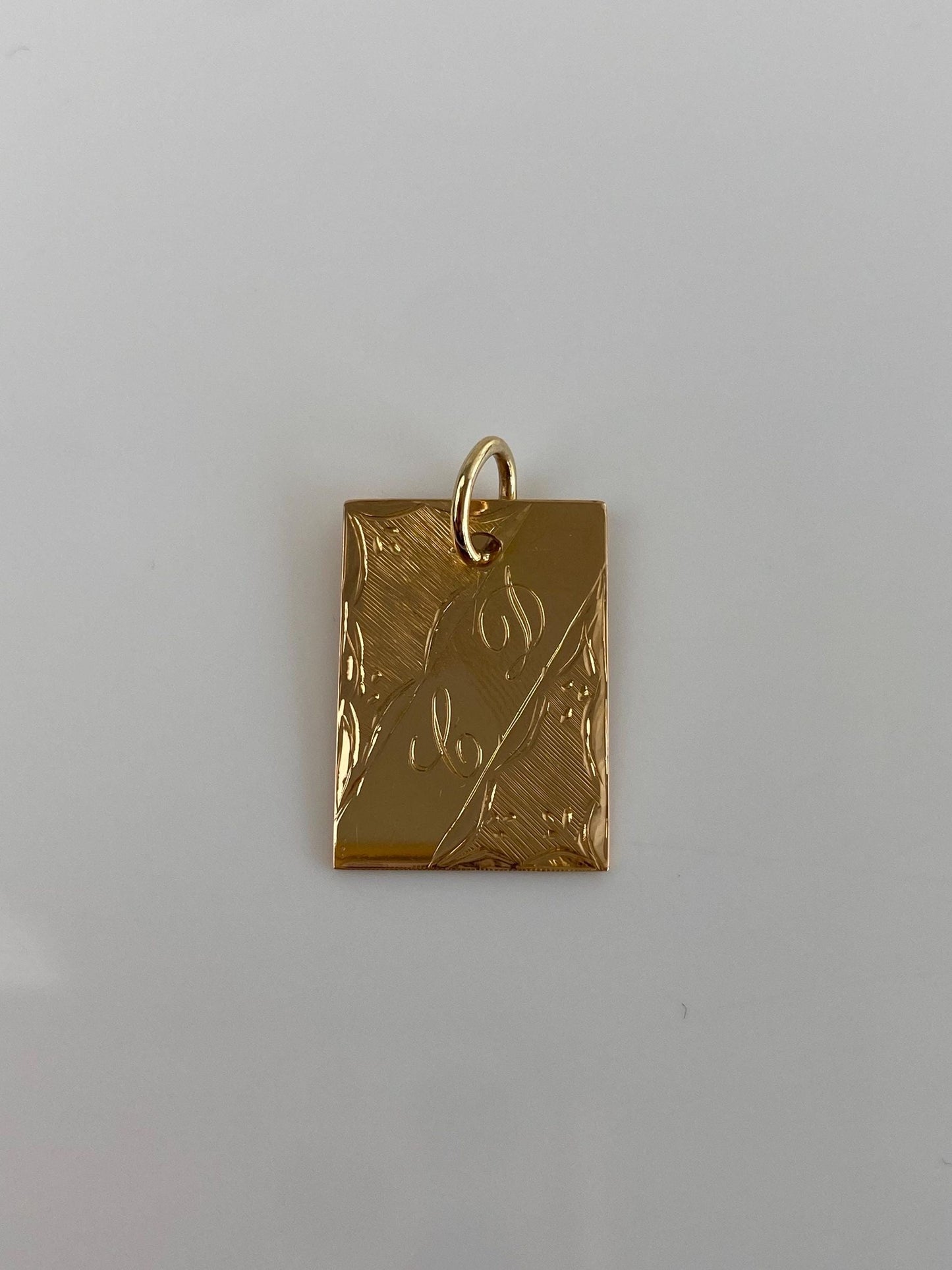Vintage Solid 18k Yellow Gold Initials 'CD' Engraved Charm