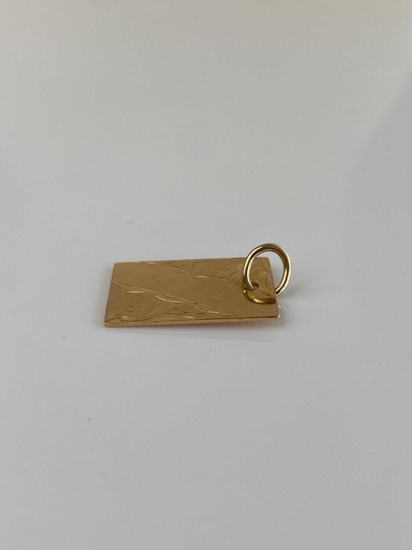 Vintage Solid 18k Yellow Gold Initials 'CD' Engraved Charm