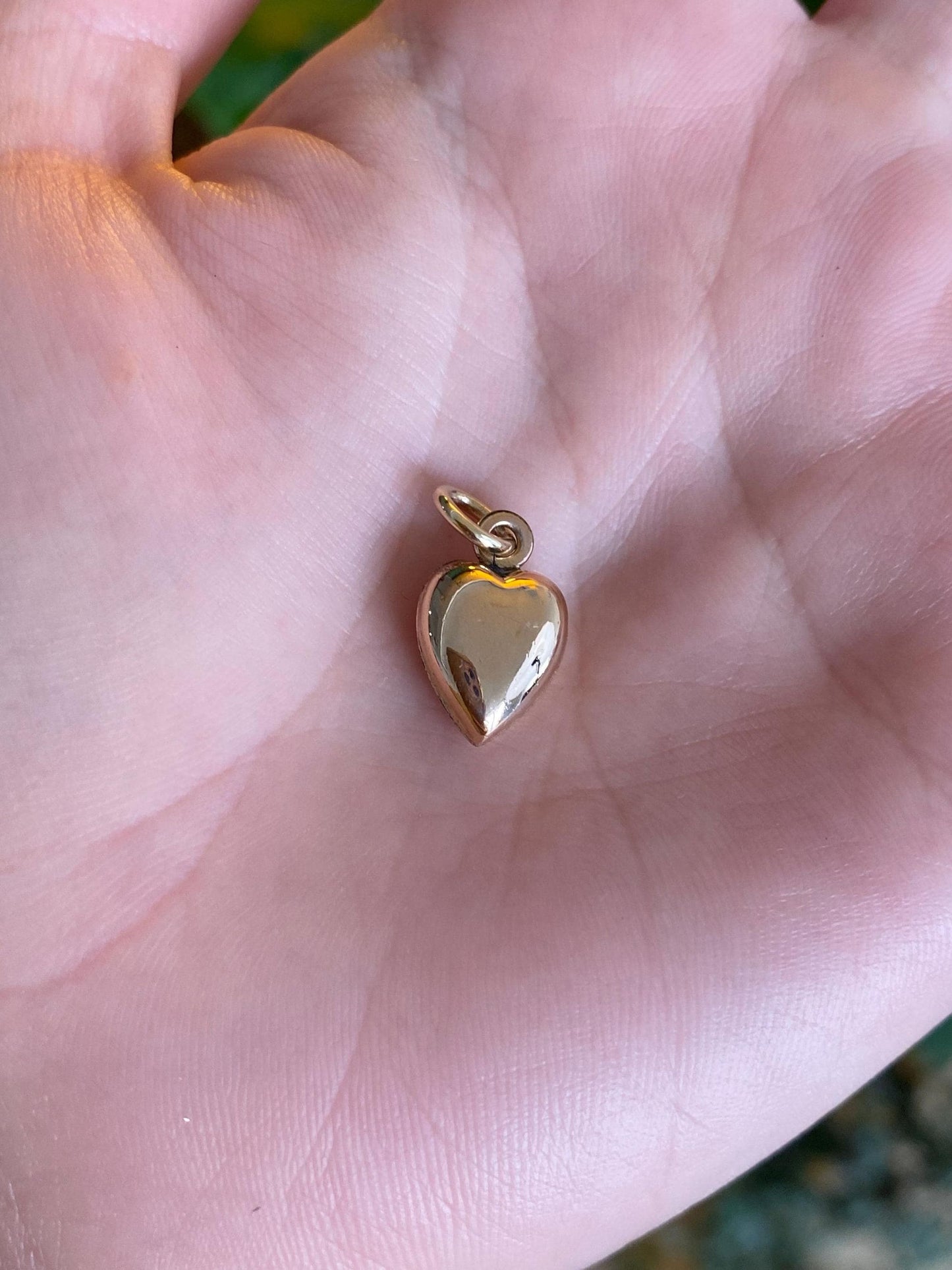 Vintage 10k Yellow Gold Puffy Heart Charm