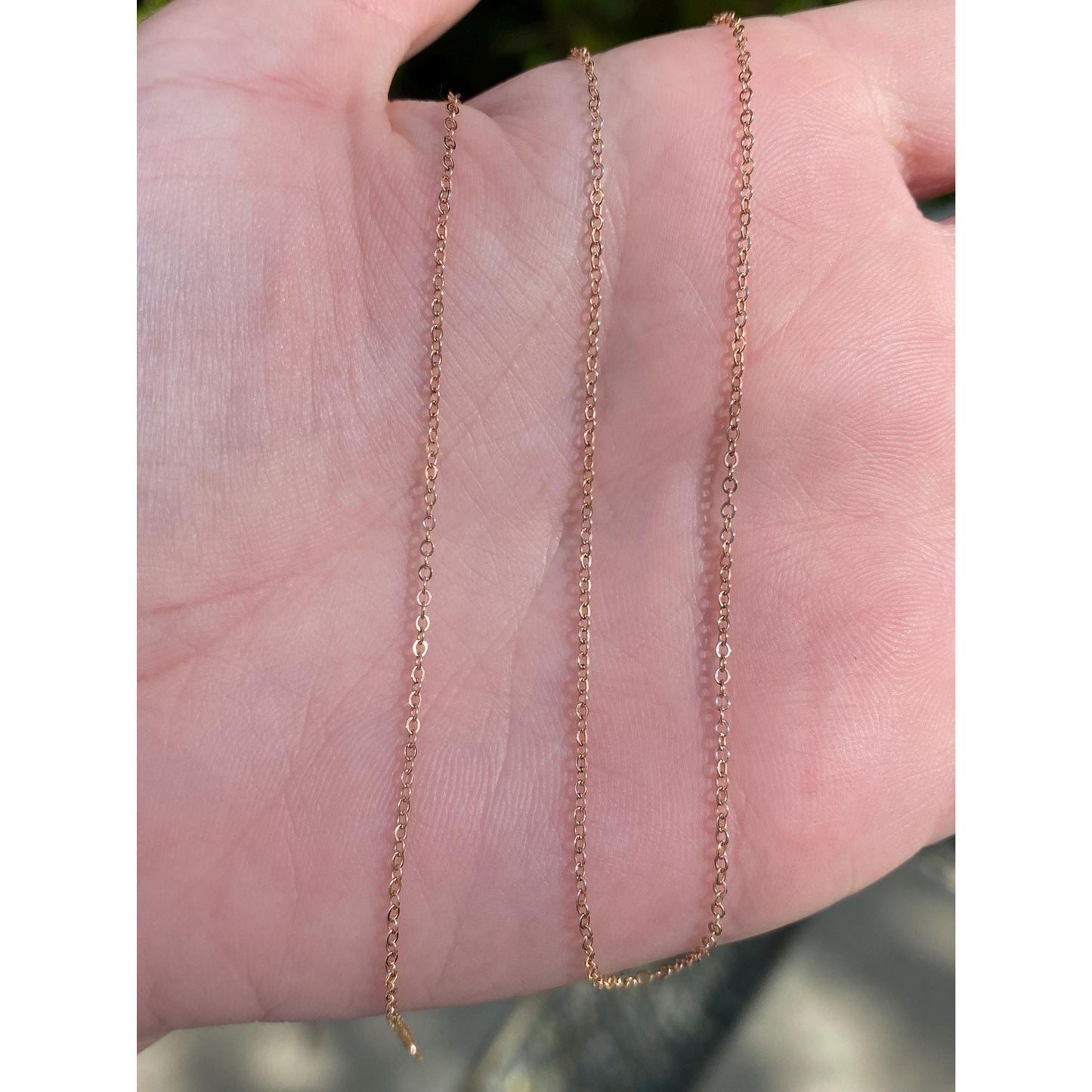 Vintage Solid 10k Rose Gold Cable Chain Necklace - 18 inches