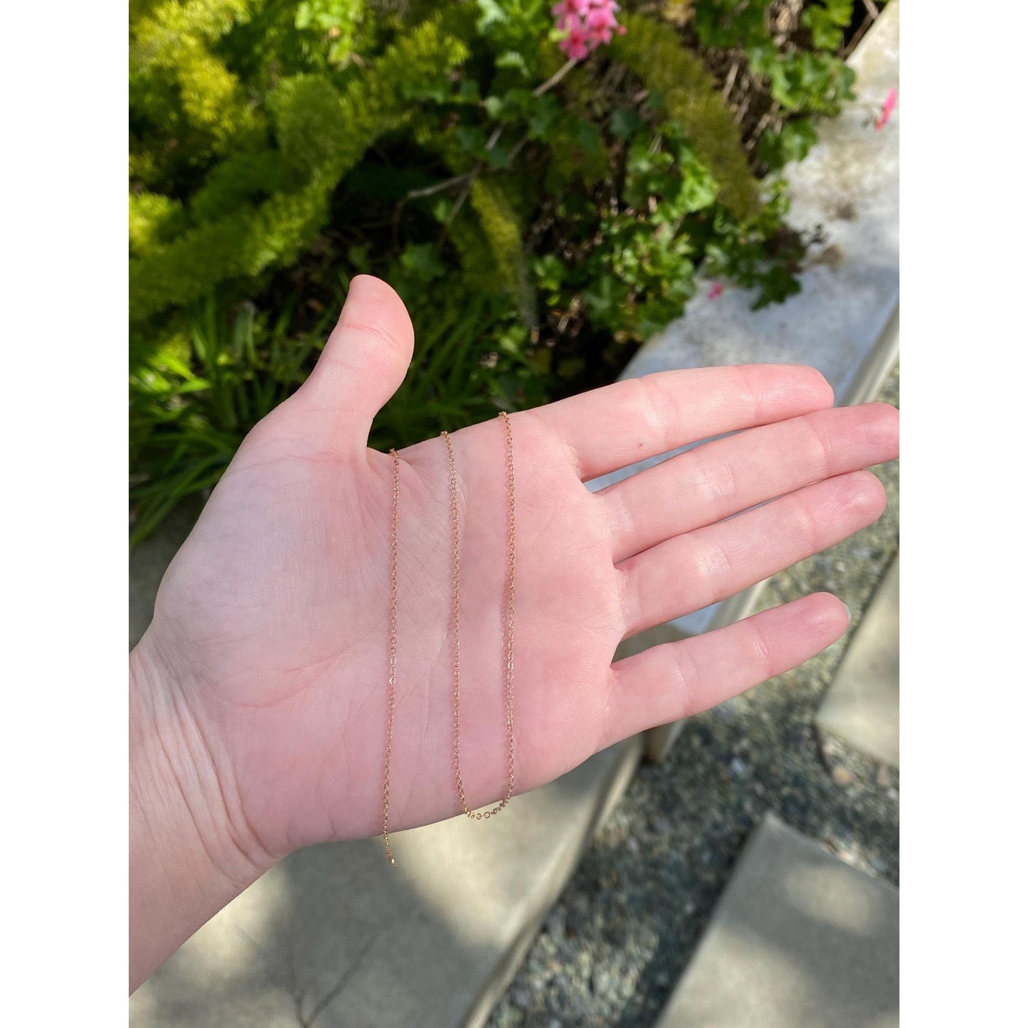 Vintage Solid 10k Rose Gold Cable Chain Necklace - 18 inches