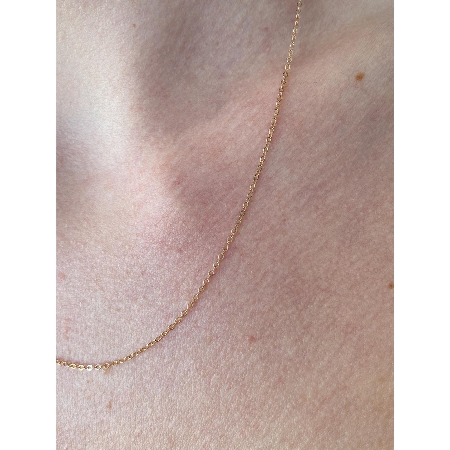 Vintage Solid 10k Rose Gold Cable Chain Necklace - 18 inches