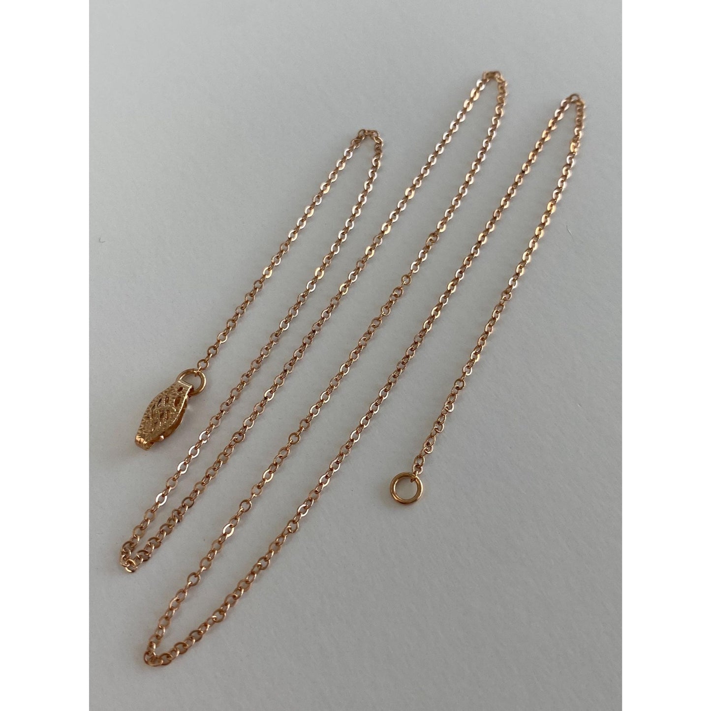 Vintage Solid 10k Rose Gold Cable Chain Necklace - 18 inches