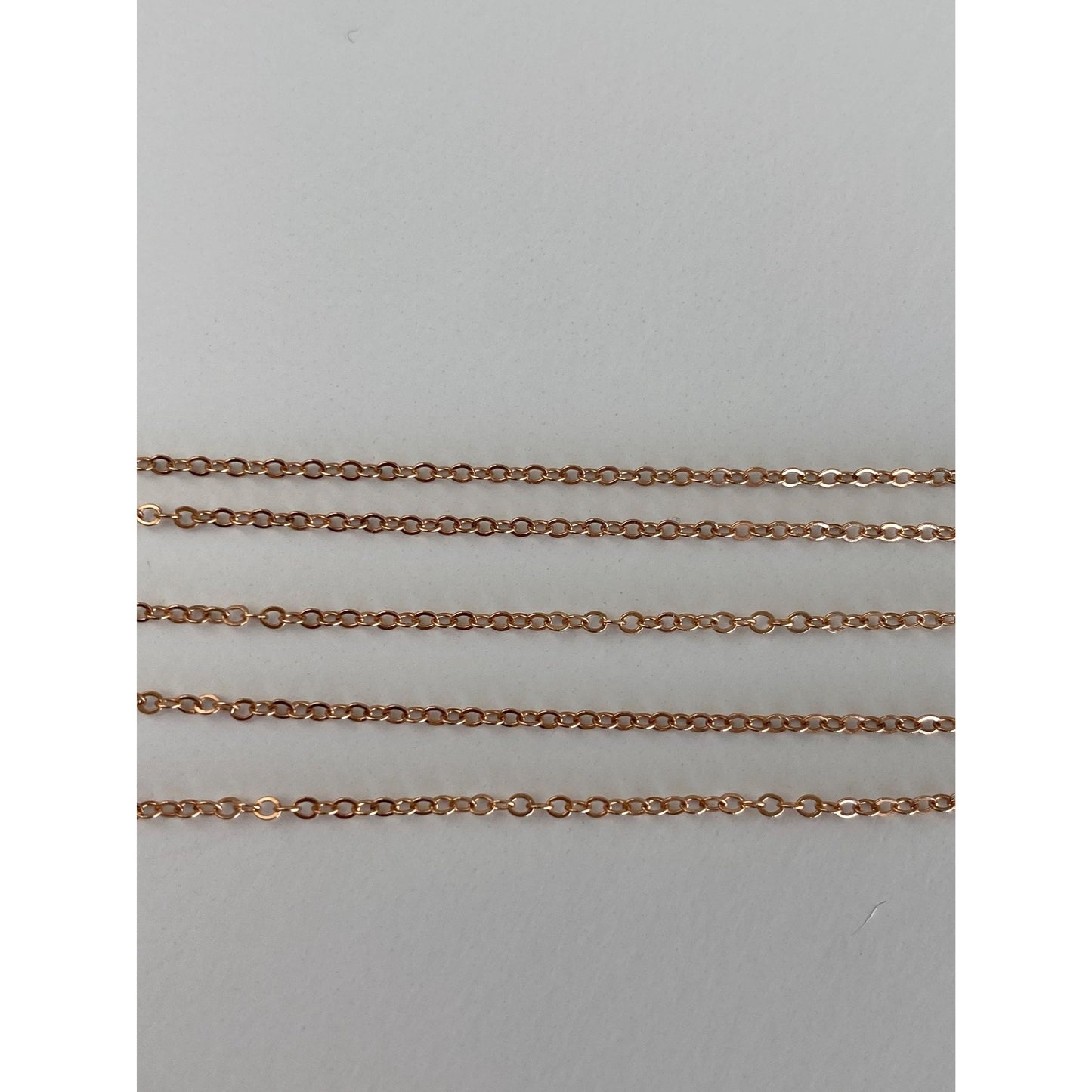 Vintage Solid 10k Rose Gold Cable Chain Necklace - 18 inches