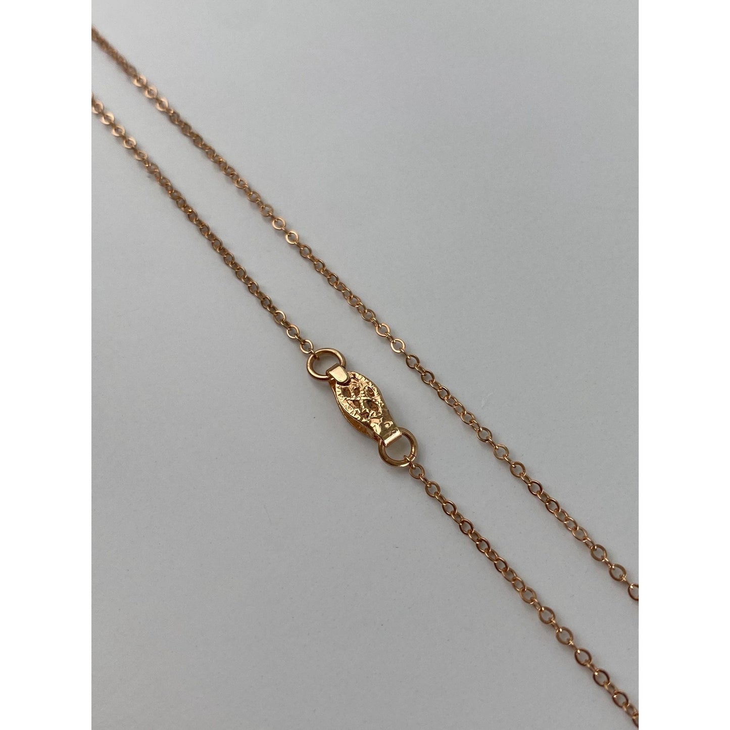 Vintage Solid 10k Rose Gold Cable Chain Necklace - 18 inches