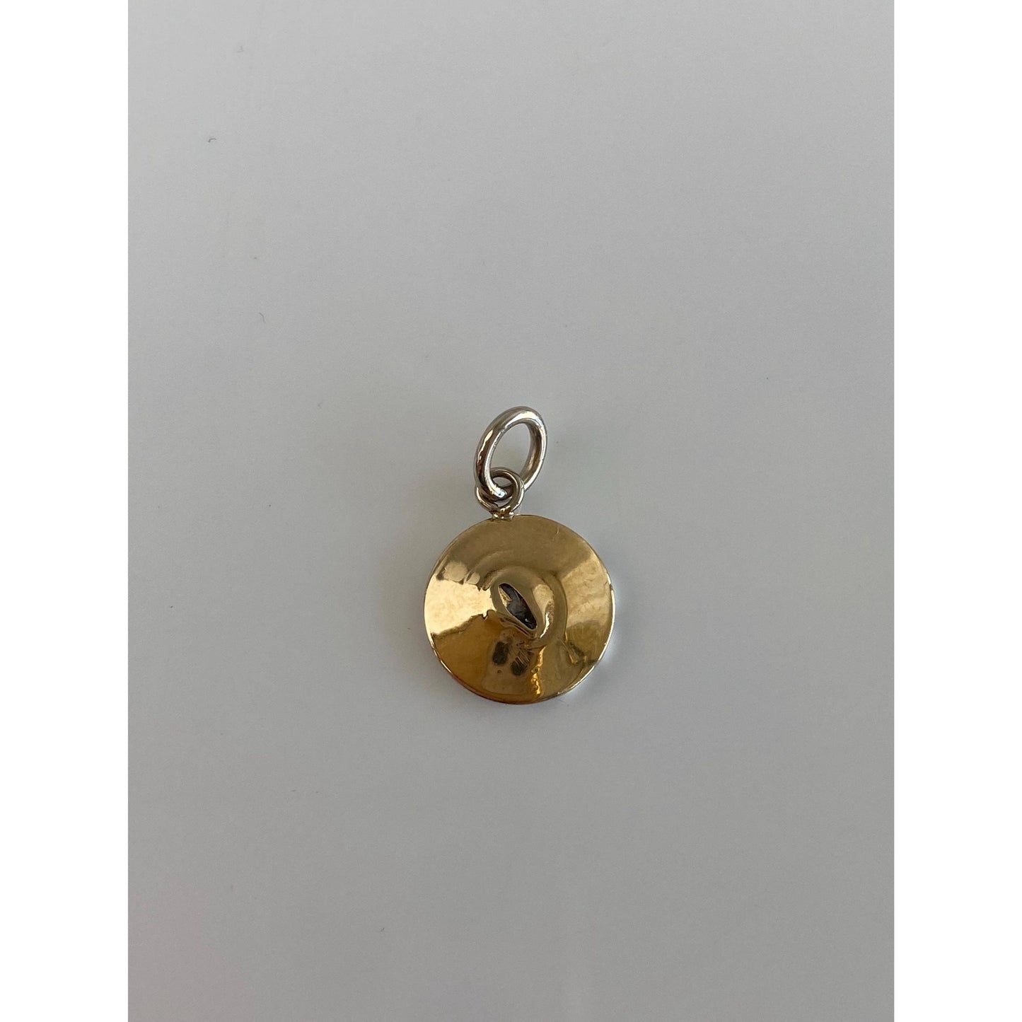 Vintage Solid 14k White & Yellow Gold Diamond Mother of Pearl Cufflink Conversion Charm