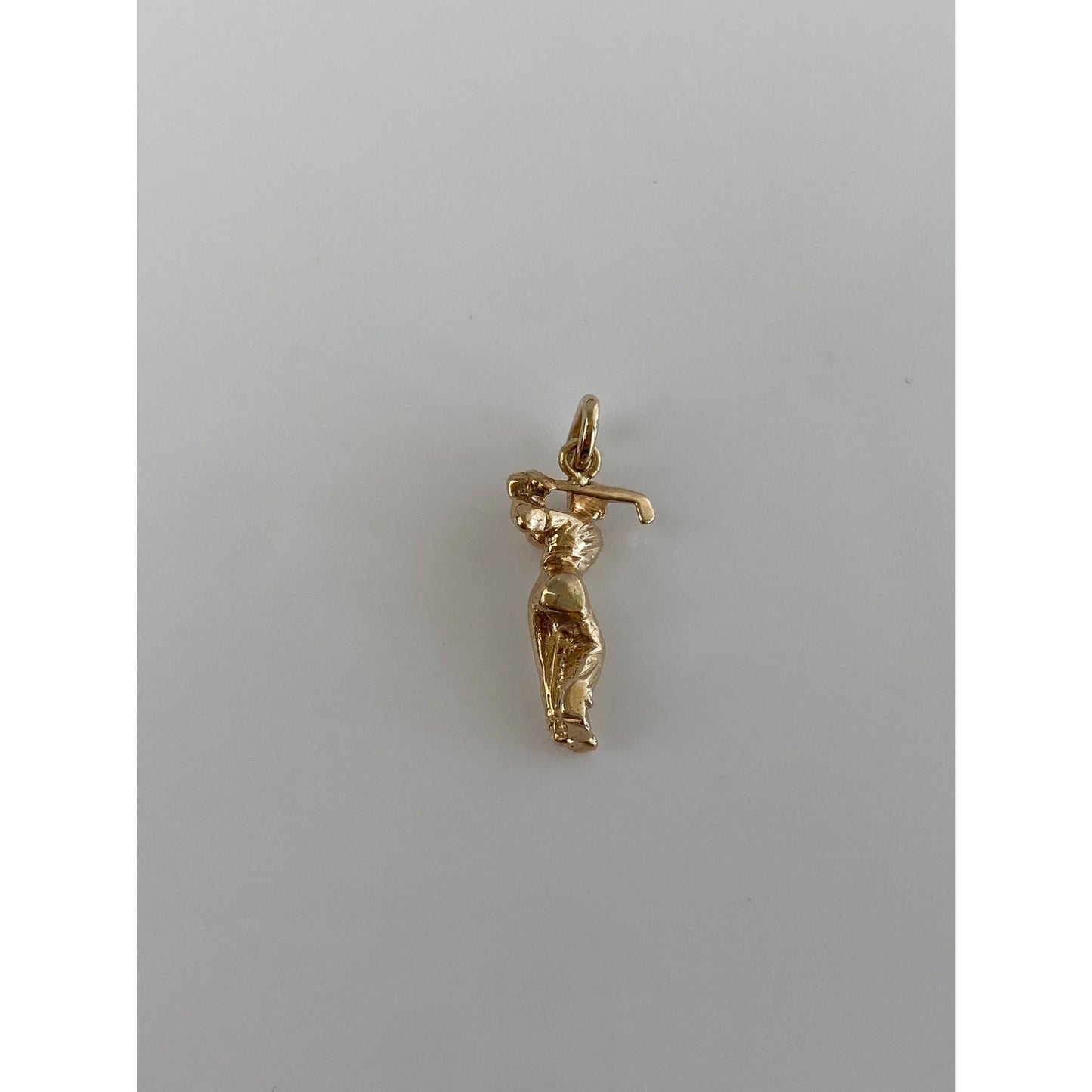 Vintage Solid 14k Yellow Gold Golfer Charm
