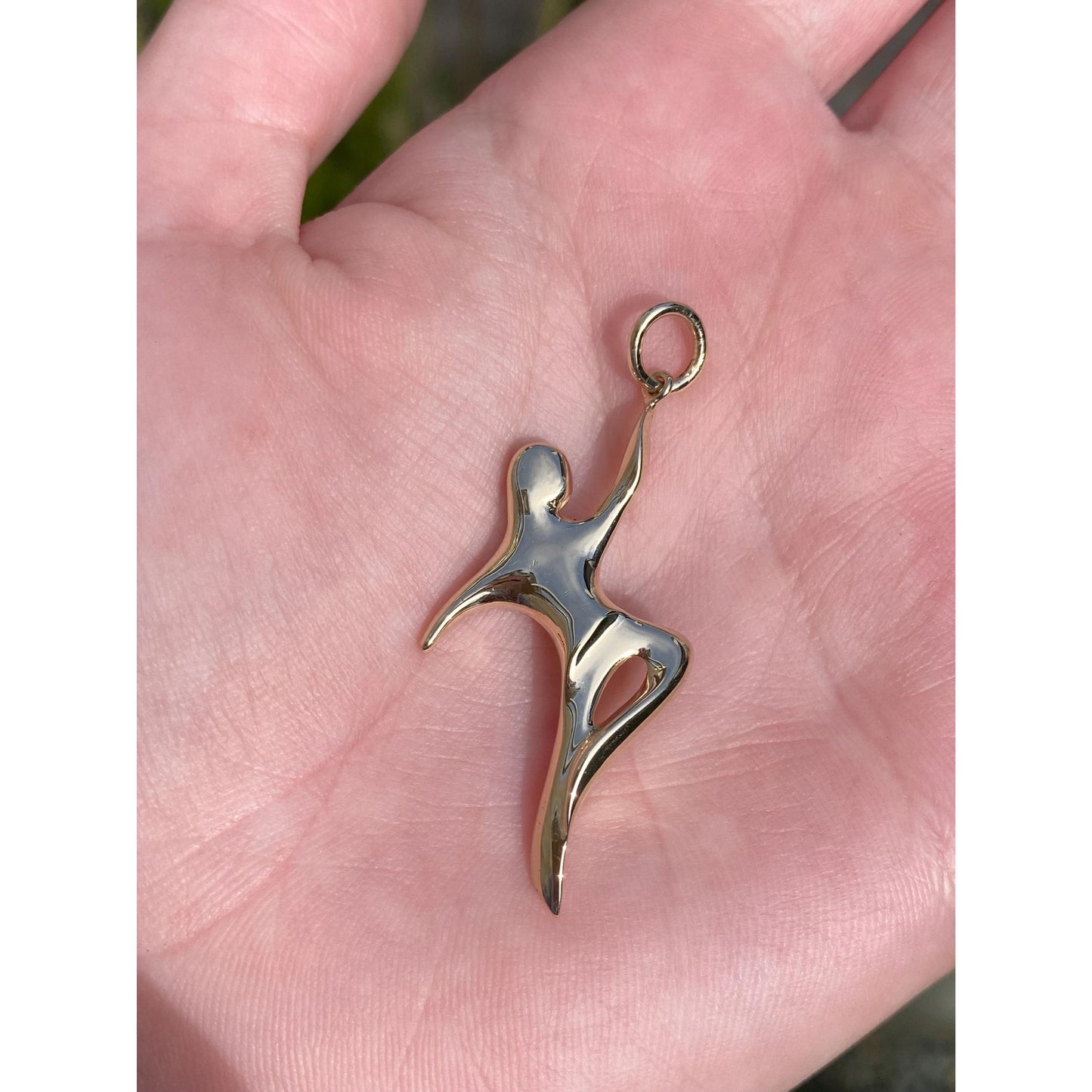 Solid 14k Yellow Gold Abstract Person Charm