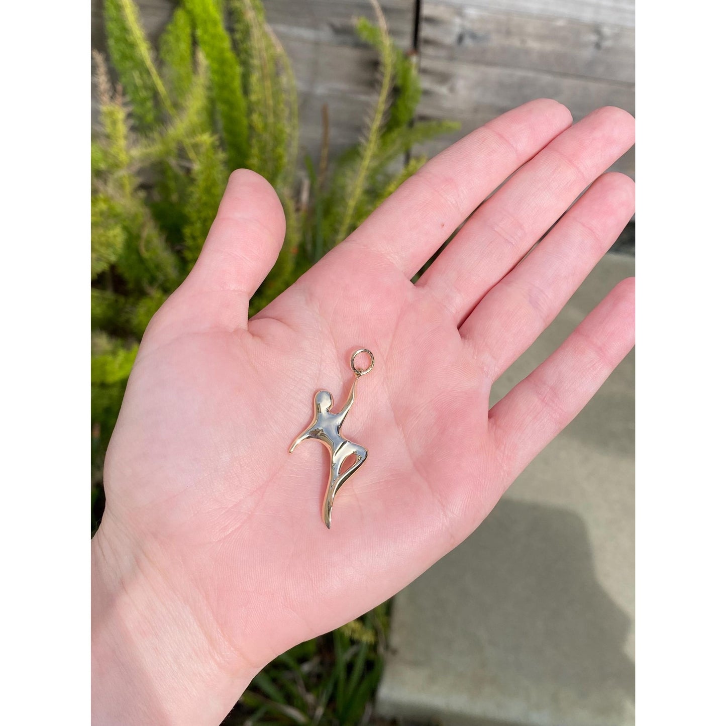 Solid 14k Yellow Gold Abstract Person Charm