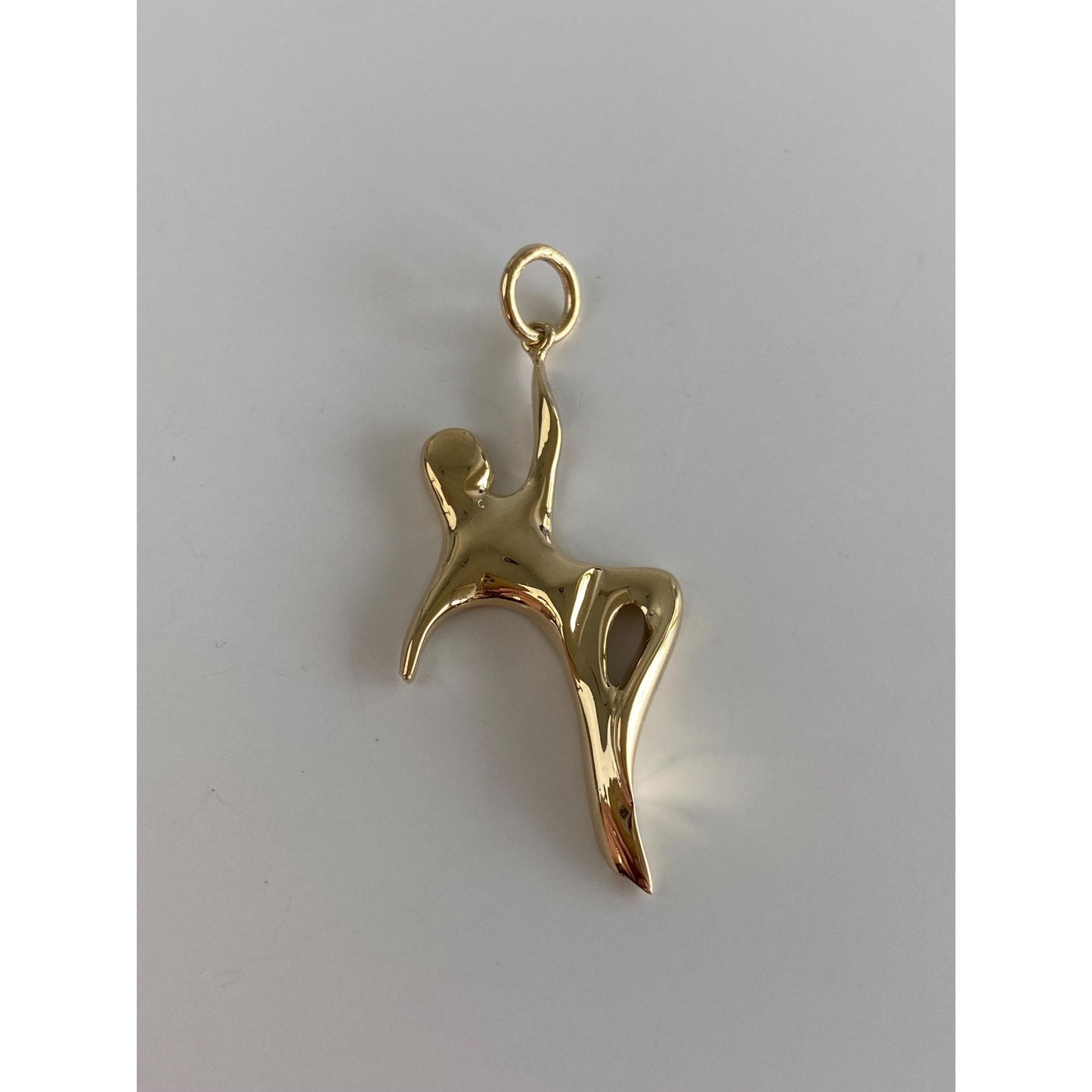 Solid 14k Yellow Gold Abstract Person Charm