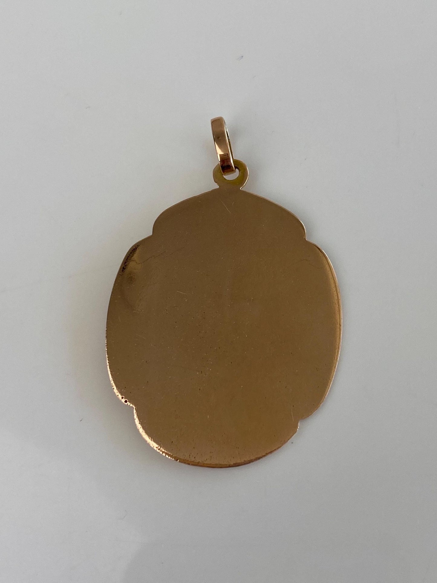 Vintage Solid 9k Rosey Gold Virgin Mary Religious Charm
