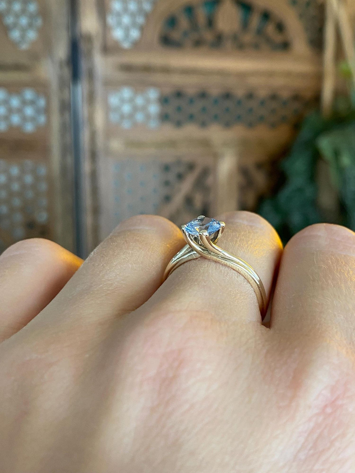 Vintage Solid 10k Aquamarine Ring - Size 6.5