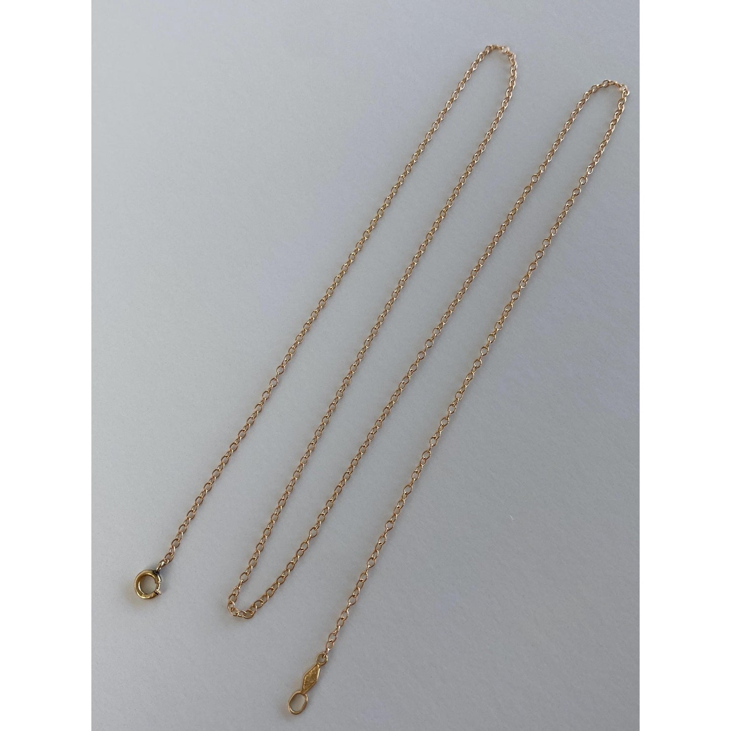 Vintage Solid 14k Yellow Gold Dainty Cable Chain Necklace - 18.25 inches