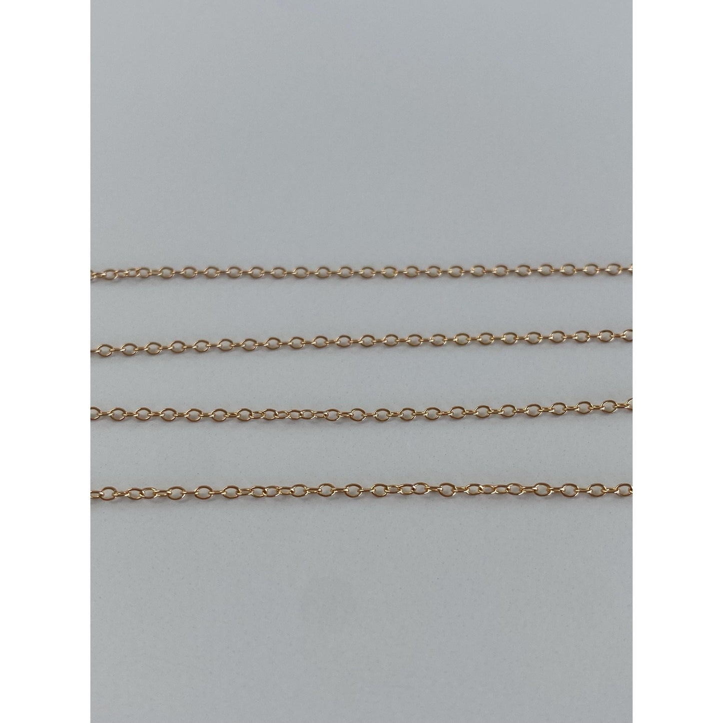 Vintage Solid 14k Yellow Gold Dainty Cable Chain Necklace - 18.25 inches