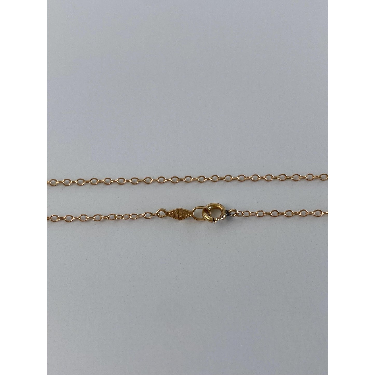 Vintage Solid 14k Yellow Gold Dainty Cable Chain Necklace - 18.25 inches