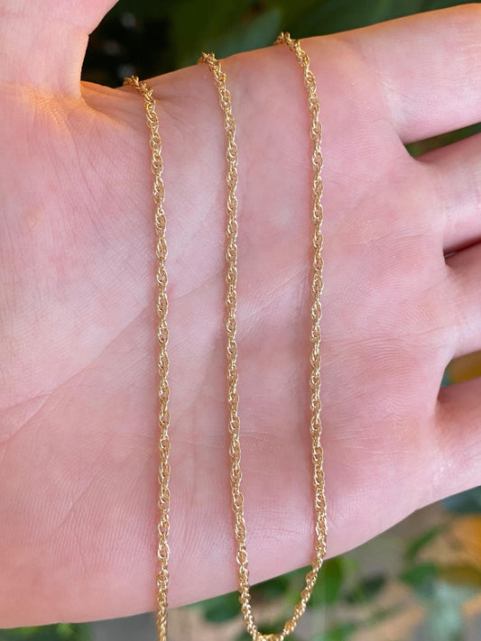 Vintage Solid 14k Yellow Gold Chain Necklace - 18 inches
