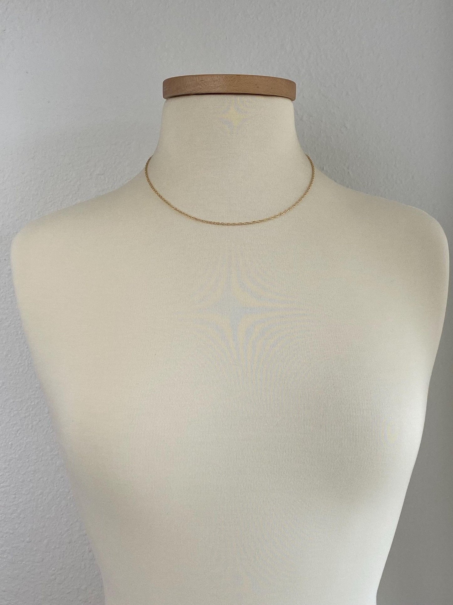 Vintage Solid 14k Yellow Gold Chain Necklace - 18 inches