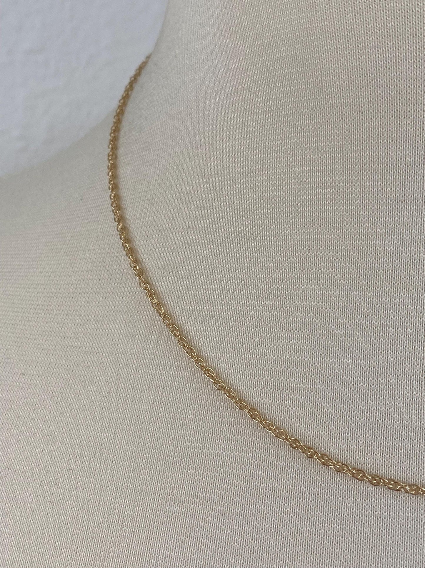 Vintage Solid 14k Yellow Gold Chain Necklace - 18 inches