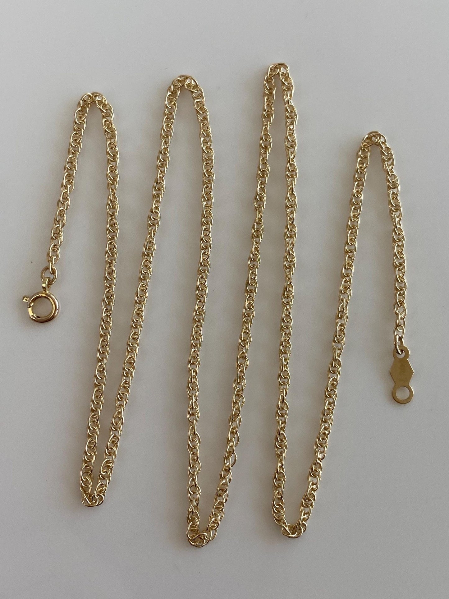 Vintage Solid 14k Yellow Gold Chain Necklace - 18 inches