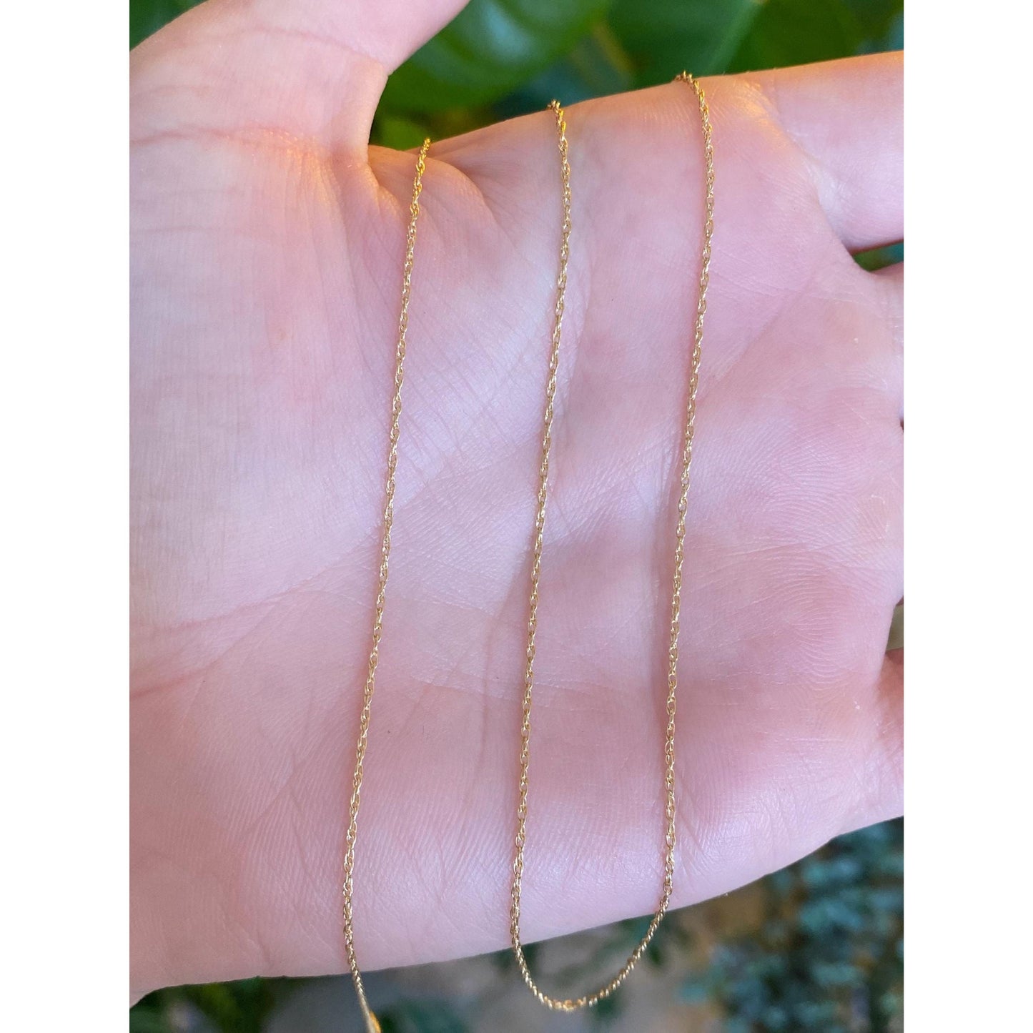 Vintage Solid 14k Yellow Gold Dainty Chain Necklace - 18.25 inches