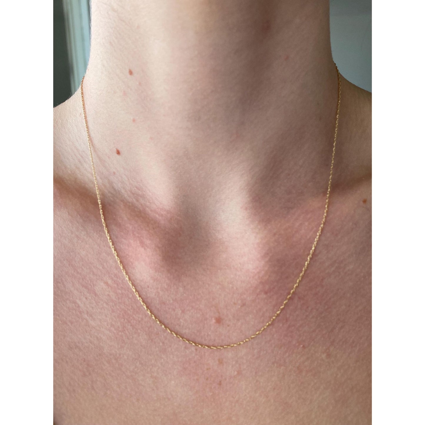 Vintage Solid 14k Yellow Gold Dainty Chain Necklace - 18.25 inches