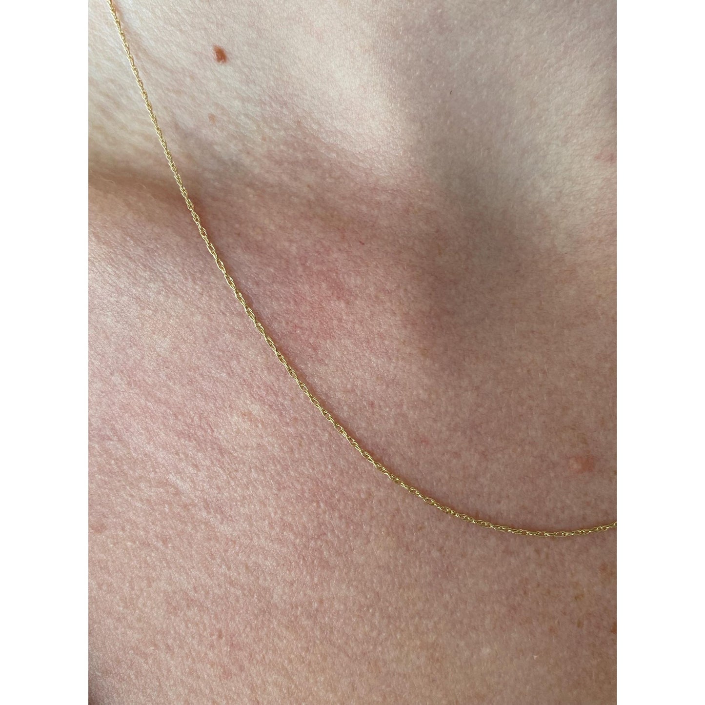 Vintage Solid 14k Yellow Gold Dainty Chain Necklace - 18.25 inches