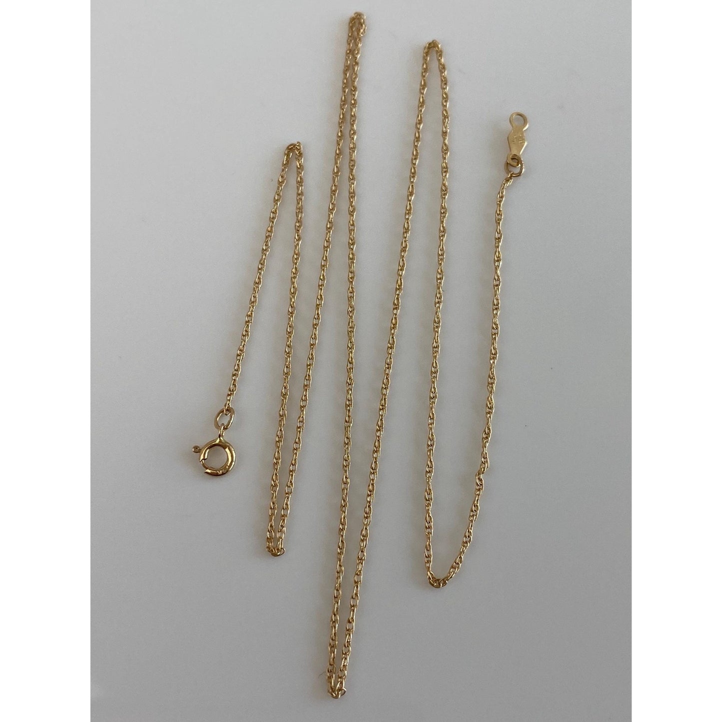 Vintage Solid 14k Yellow Gold Dainty Chain Necklace - 18.25 inches