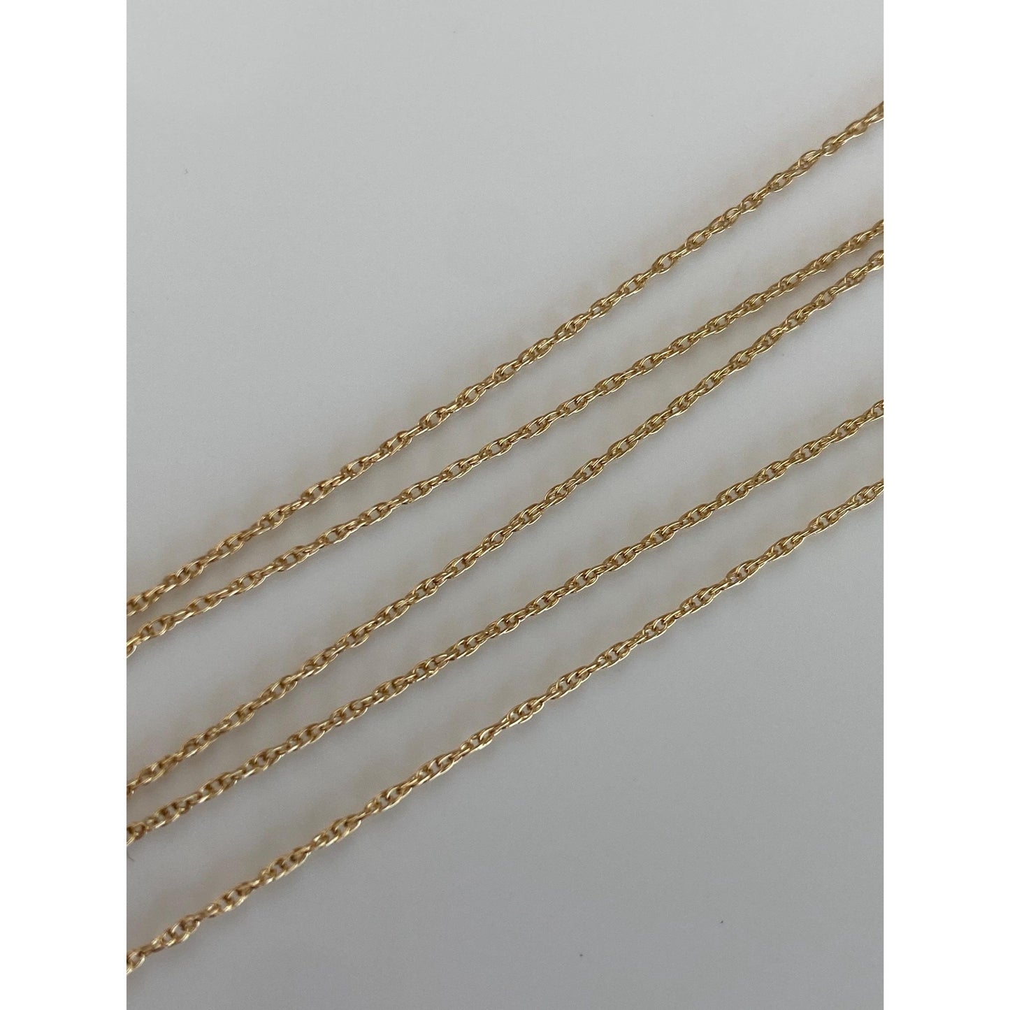 Vintage Solid 14k Yellow Gold Dainty Chain Necklace - 18.25 inches