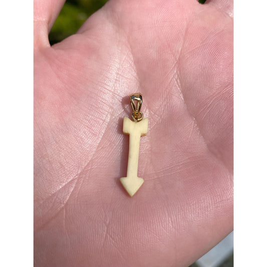 Vintage Solid 14k Yellow Gold Arrow Charm