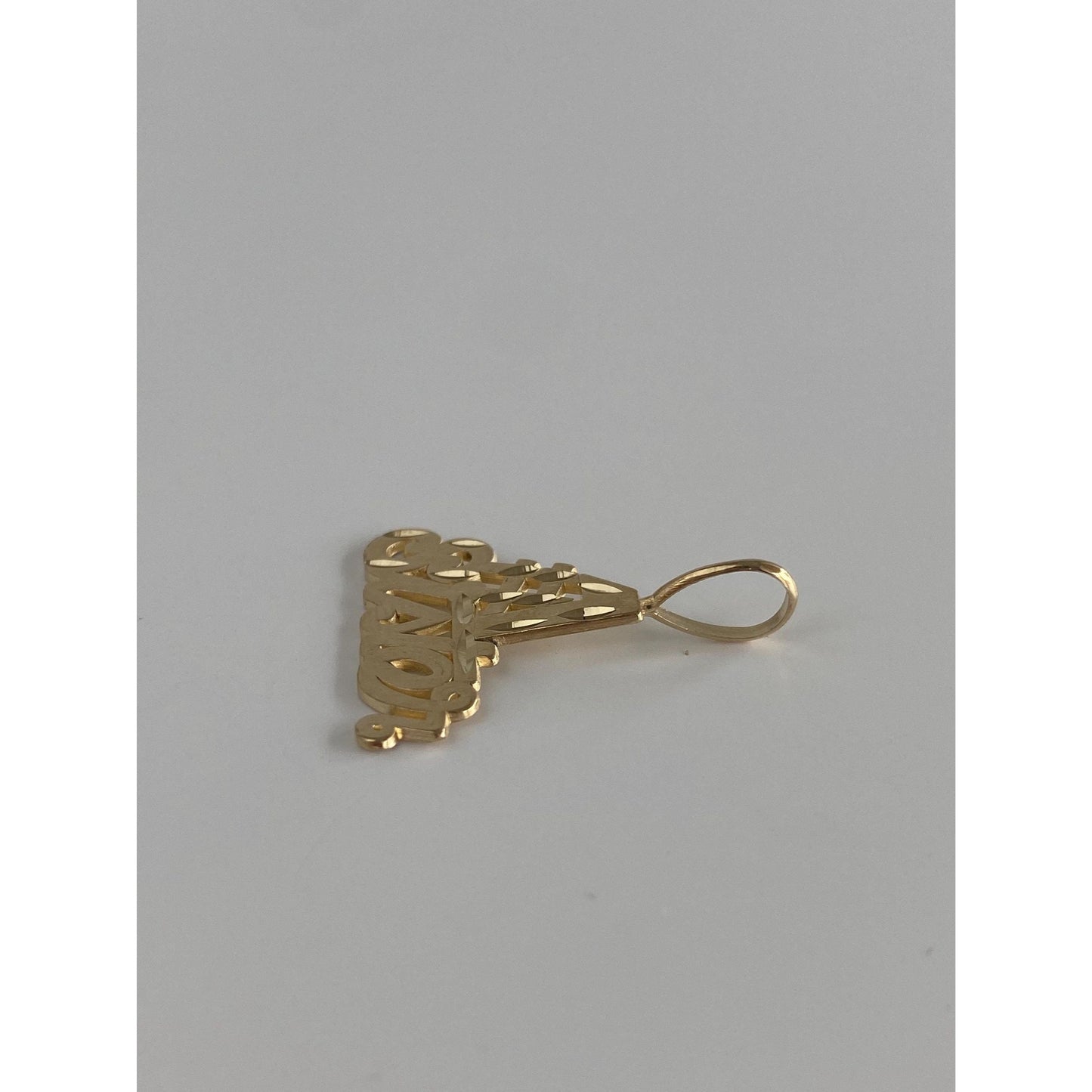 Vintage Solid 14k Yellow Gold Diamond Cut '#1 Sister' Charm