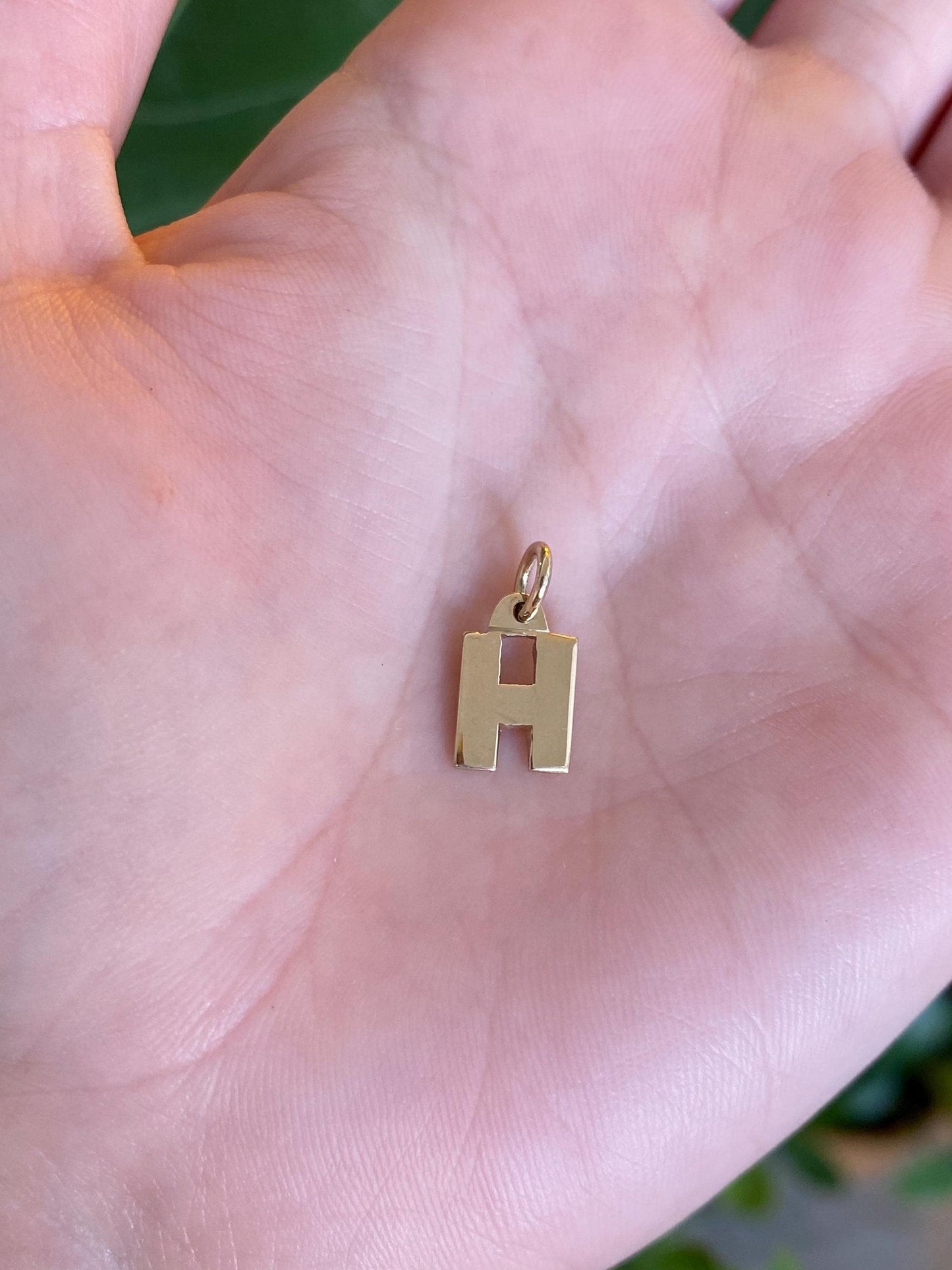 Vintage Solid 14k Yellow Gold Initial "H" Charm