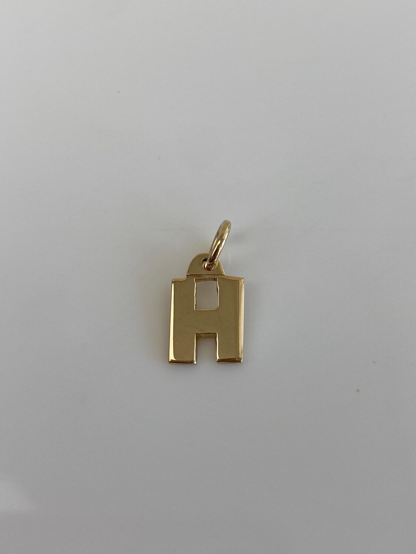Vintage Solid 14k Yellow Gold Initial "H" Charm