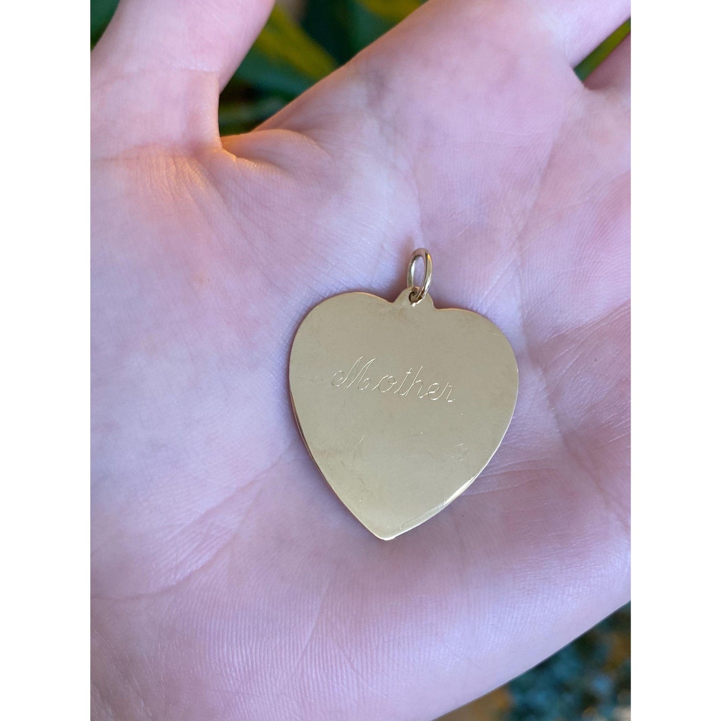 Vintage Solid 14k Yellow Gold Mother Heart Charm