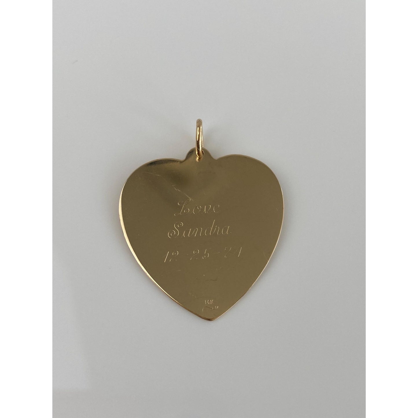 Vintage Solid 14k Yellow Gold Mother Heart Charm