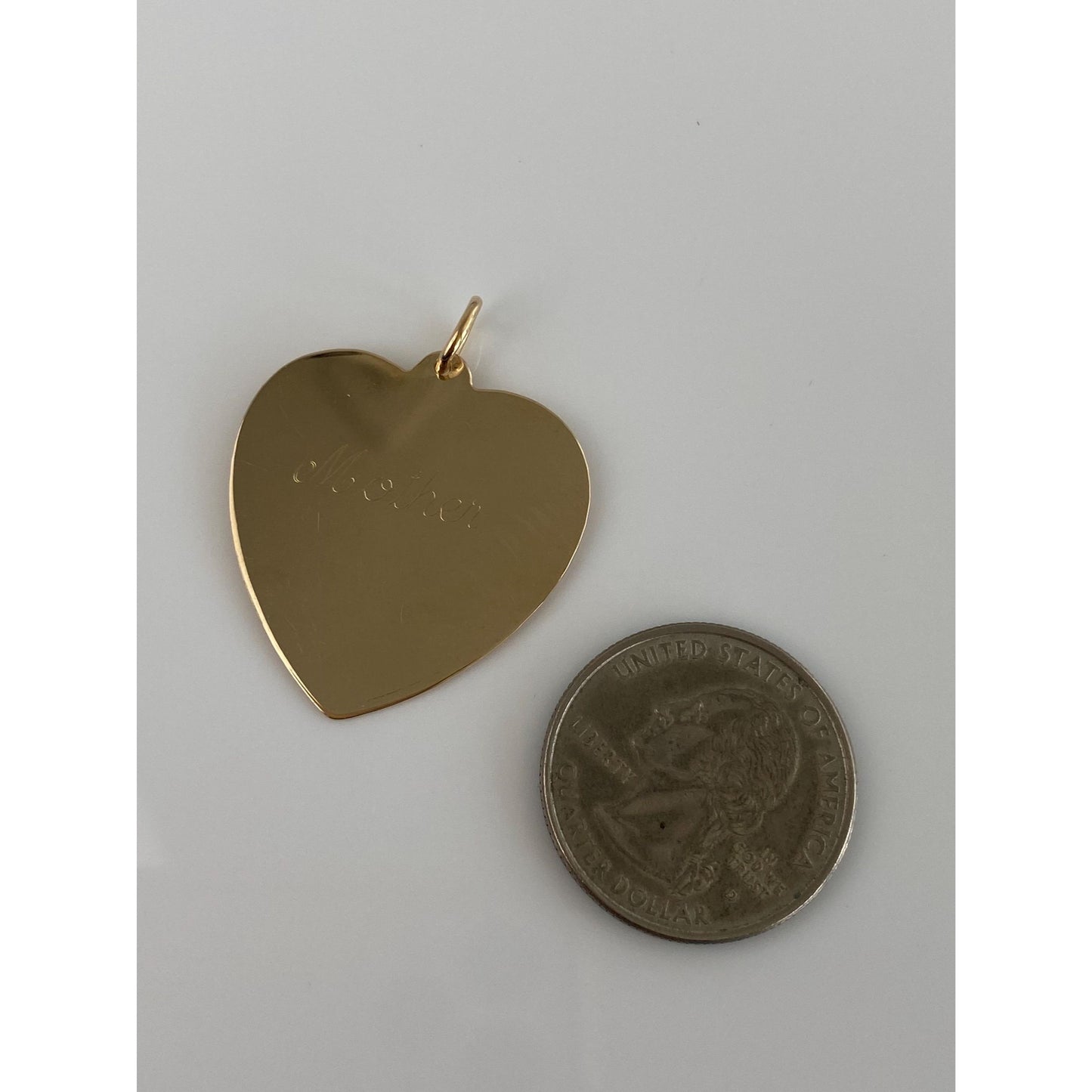 Vintage Solid 14k Yellow Gold Mother Heart Charm