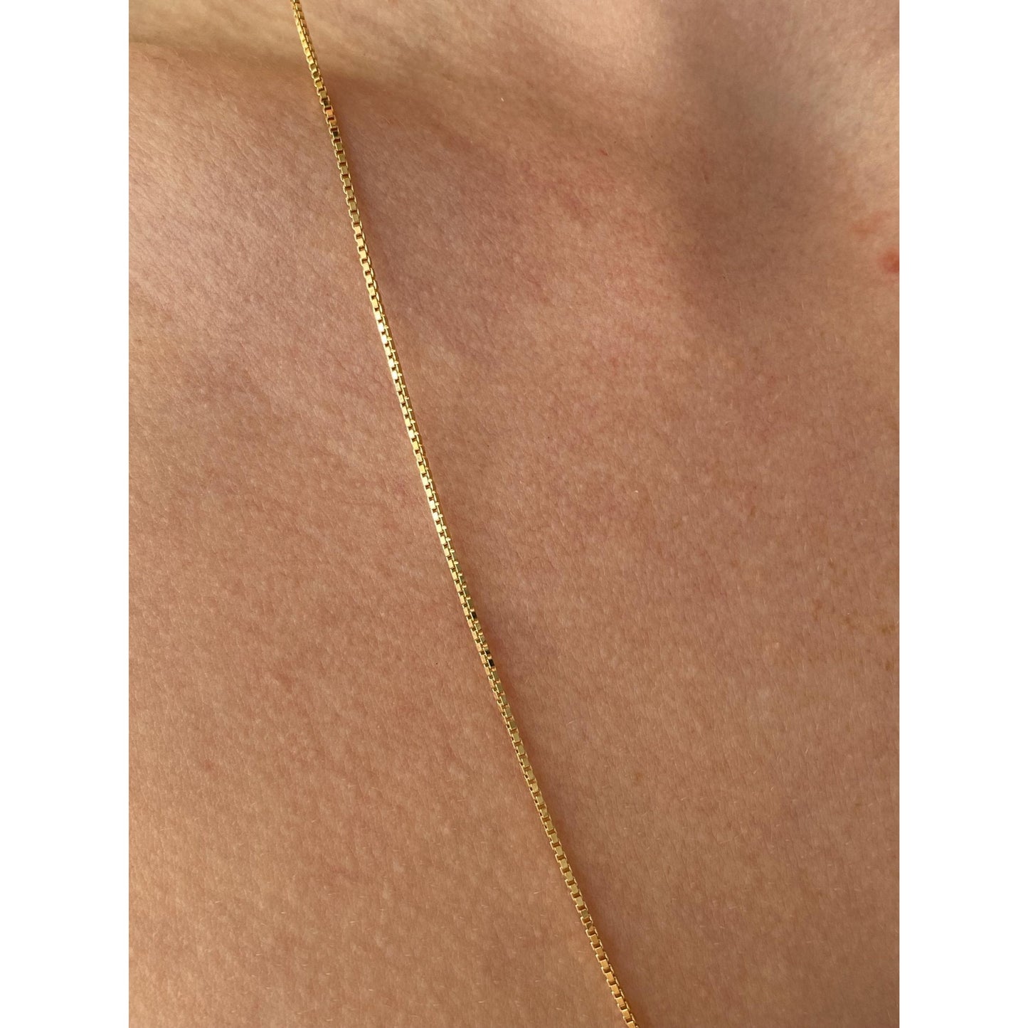 Vintage Solid 18k Yellow Gold Box Chain Necklace - 23.75 inches