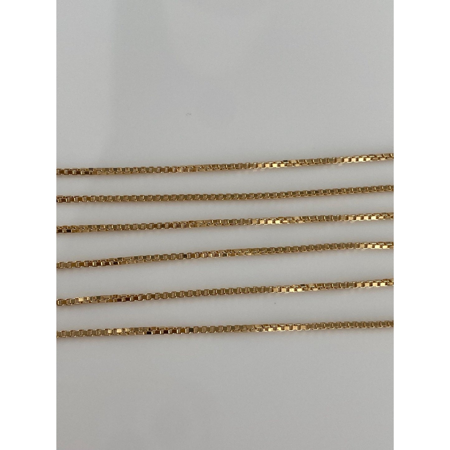 Vintage Solid 18k Yellow Gold Box Chain Necklace - 23.75 inches