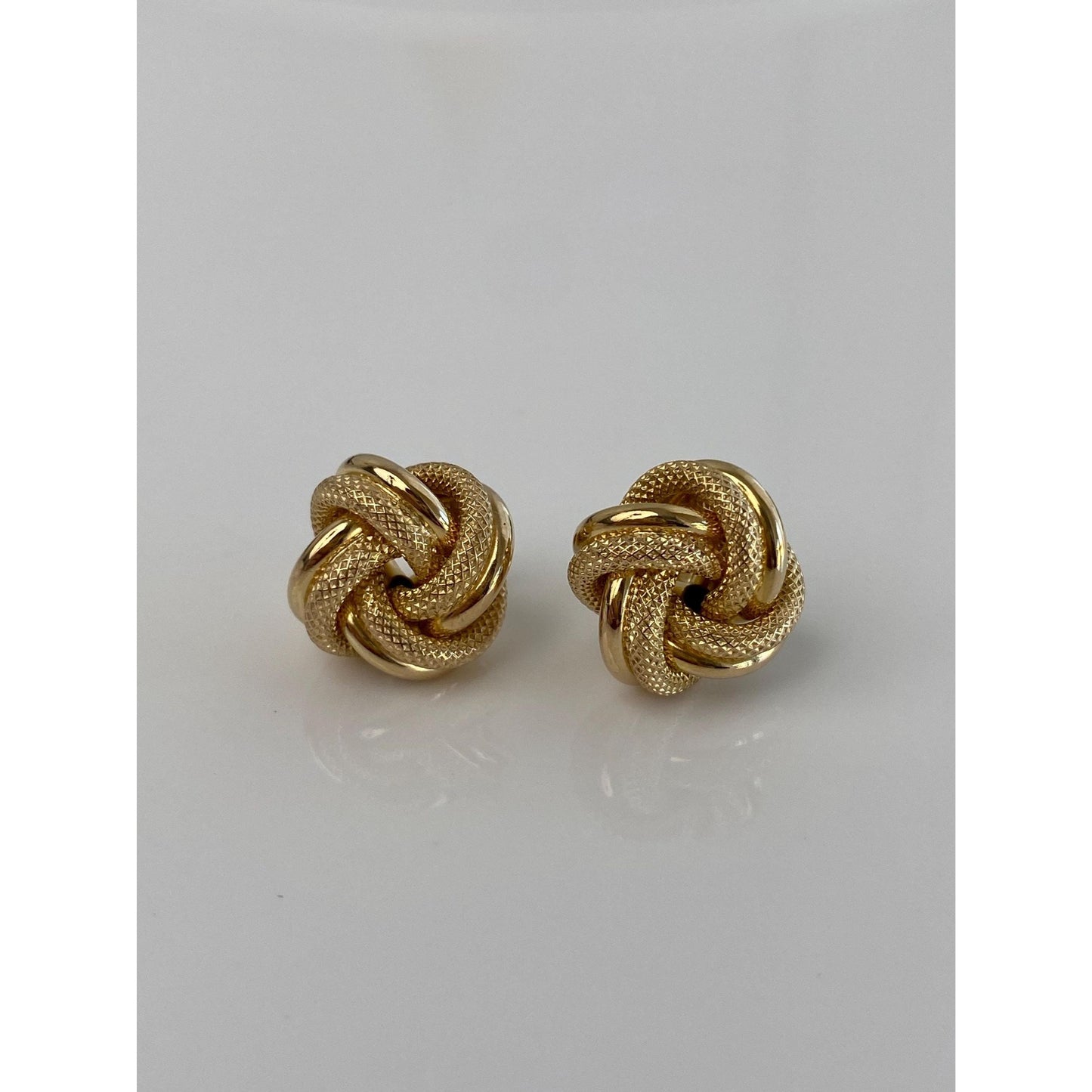 Vintage 14k Yellow Gold Large Knot Stud Earrings