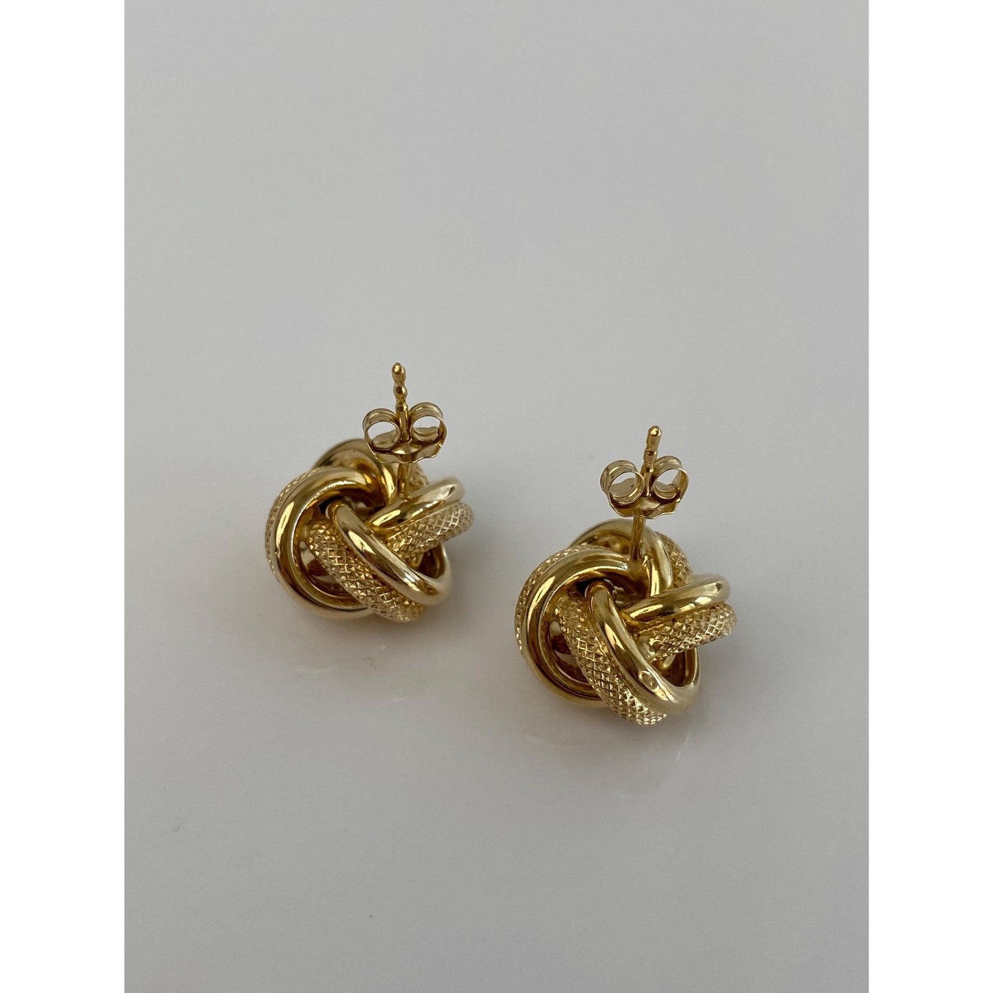 Vintage 14k Yellow Gold Large Knot Stud Earrings