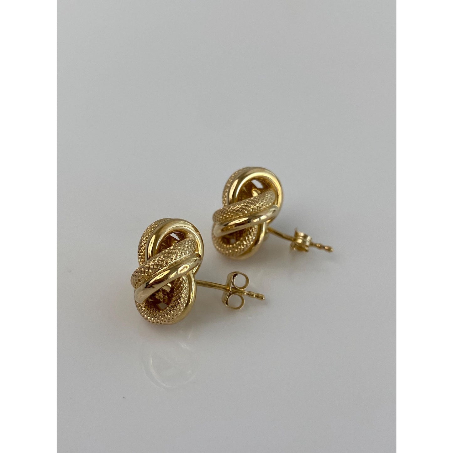 Vintage 14k Yellow Gold Large Knot Stud Earrings