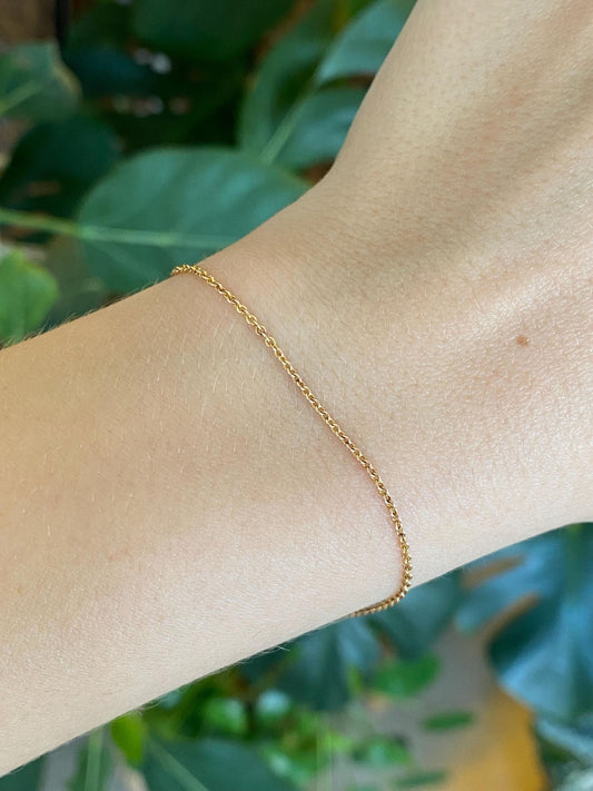 Vintage Solid 10k Yellow Gold Rolo Chain Bracelet - 7 inches