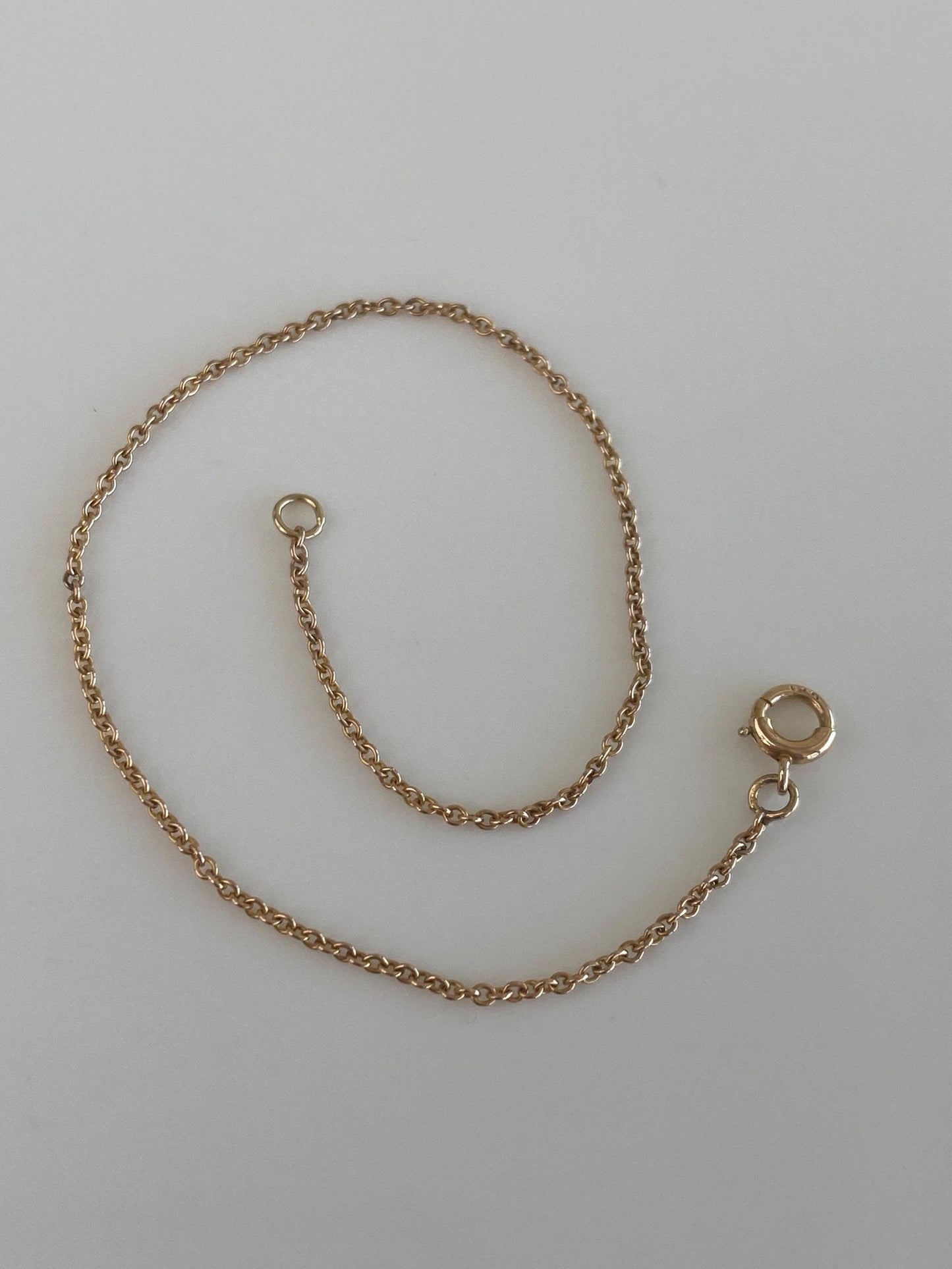 Vintage Solid 10k Yellow Gold Rolo Chain Bracelet - 7 inches