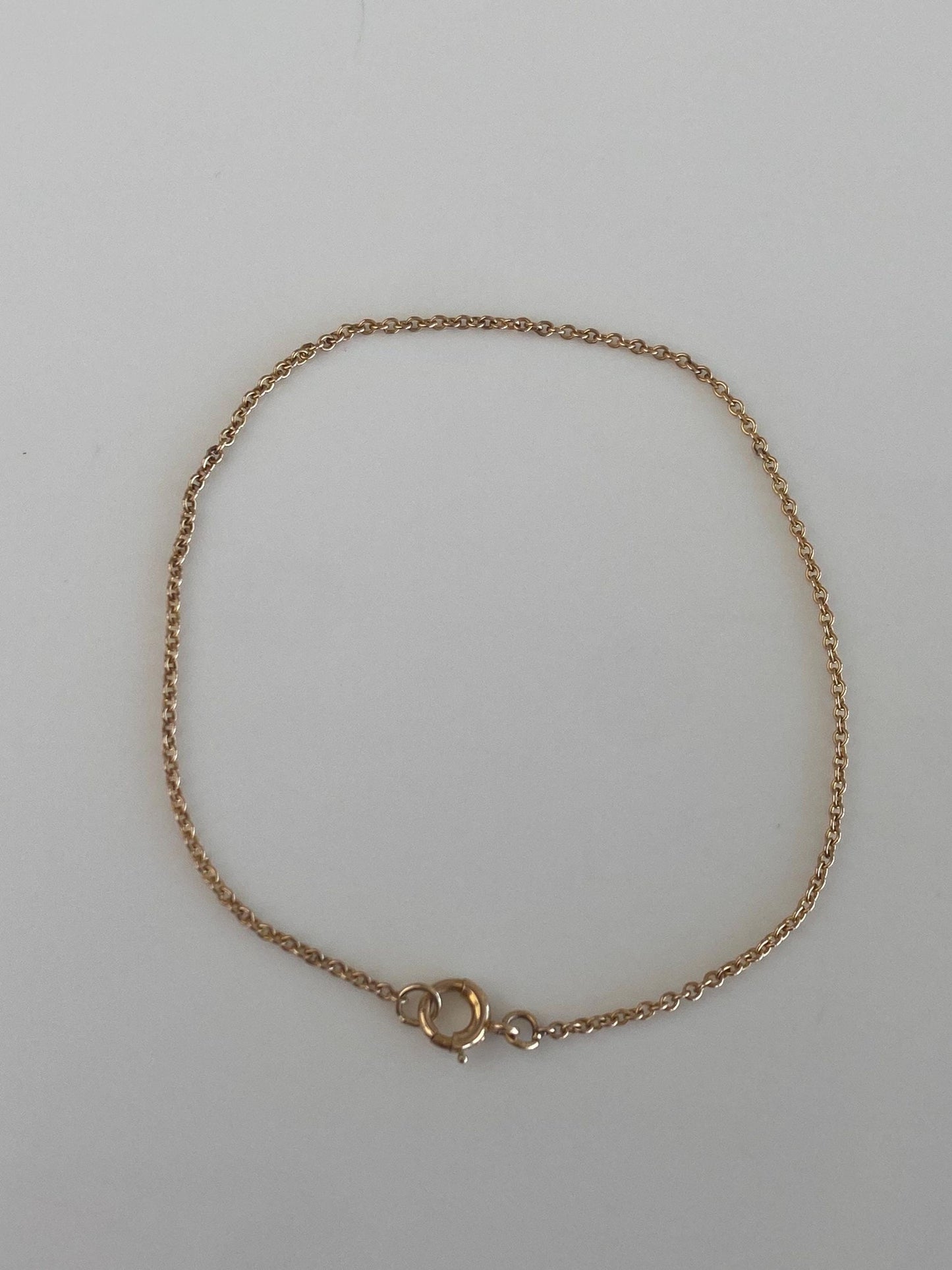Vintage Solid 10k Yellow Gold Rolo Chain Bracelet - 7 inches
