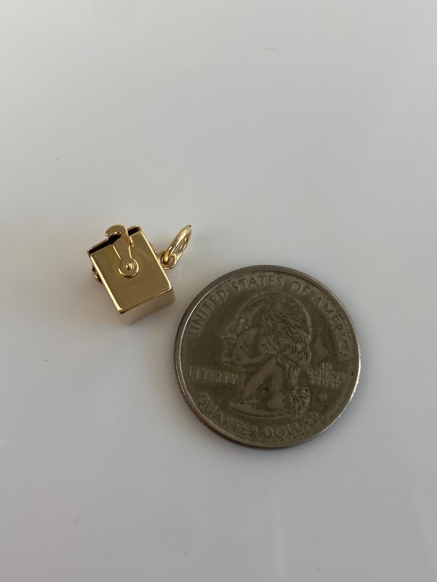 Vintage Solid 14k Yellow Gold Articulated Black Enamel Jack in The Box Charm
