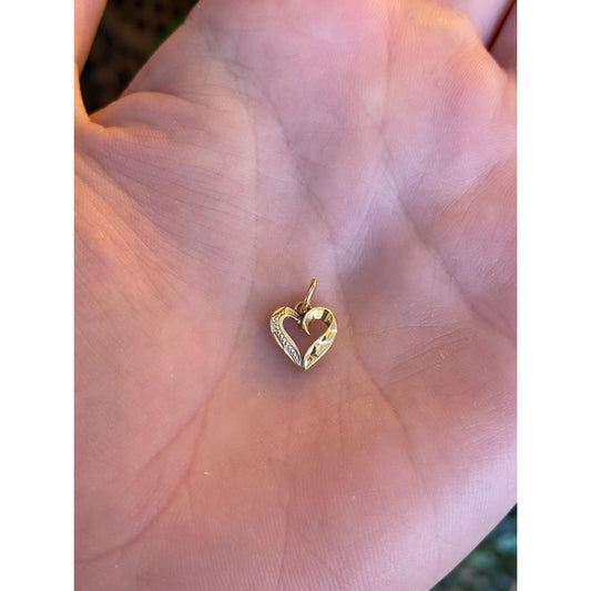 Solid 10k Yellow Gold Little Heart Charm
